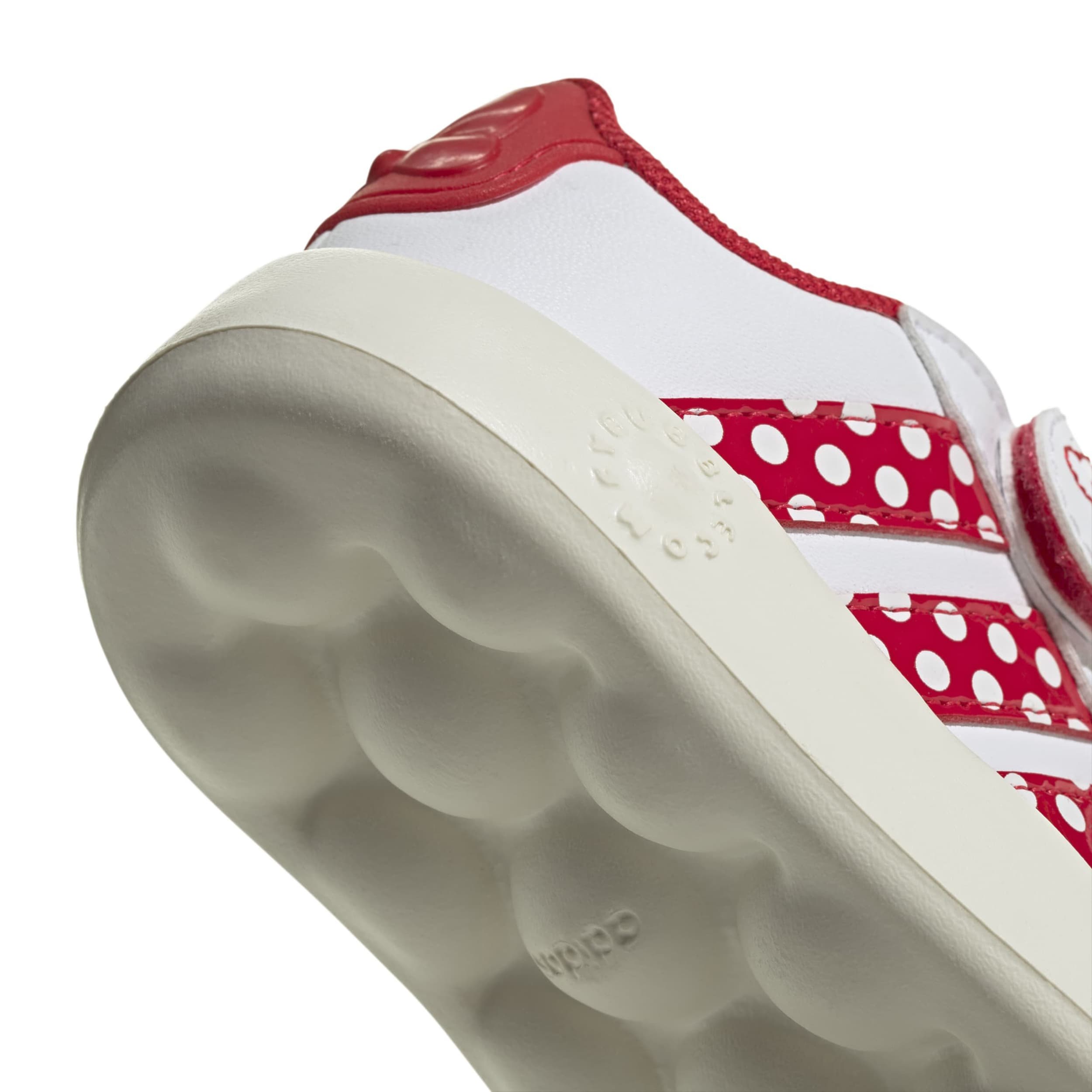 ADIDAS-GIRLS TODDLER GRAND COURT SNEAKER-WHITE & RED
