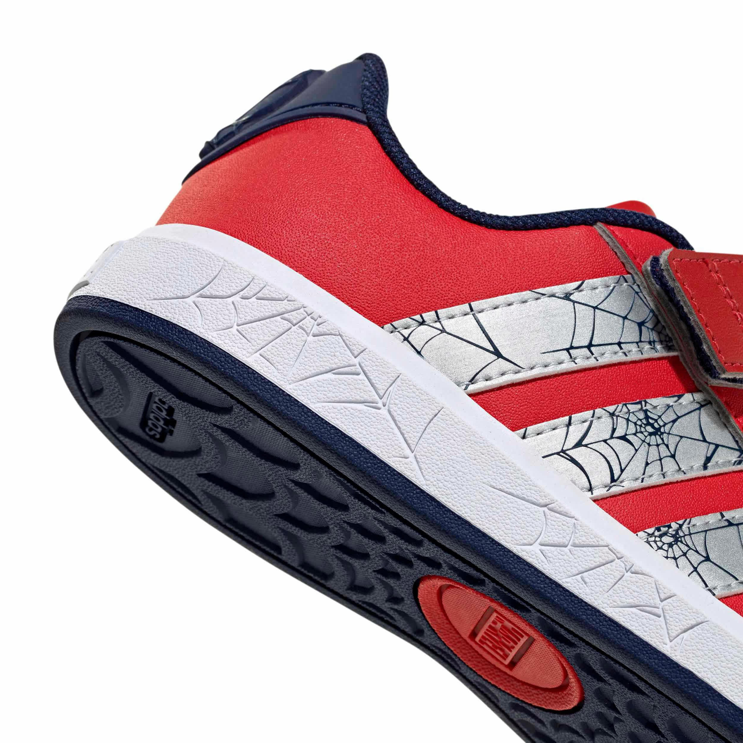 ADIDAS-BOYS LITTLE-BIG KID GRAND COURT SNEAKER-RED & SILVER