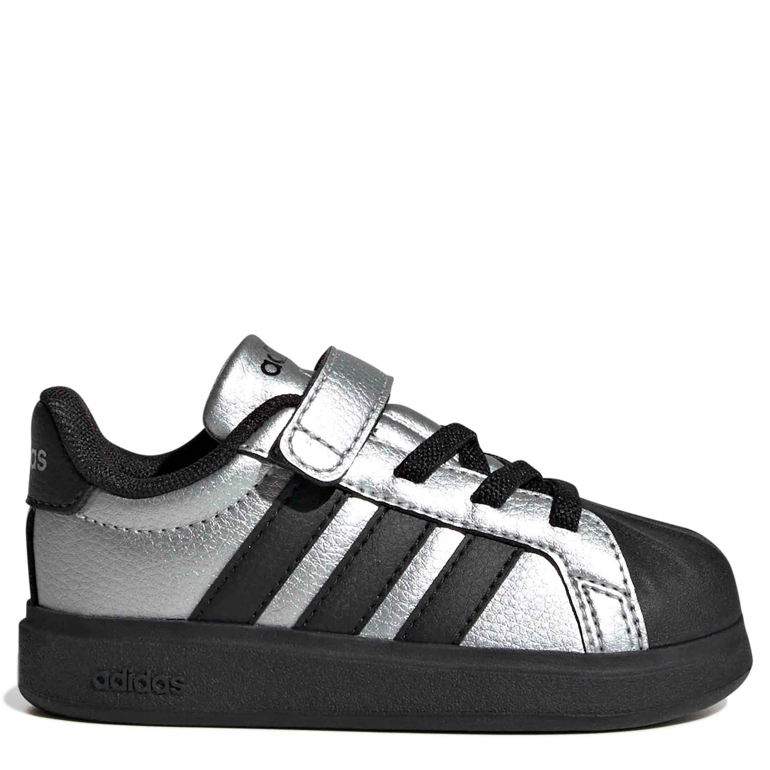ADIDAS-BOYS TODDLER STREETTALK SNEAKER-SILVER & BLACK