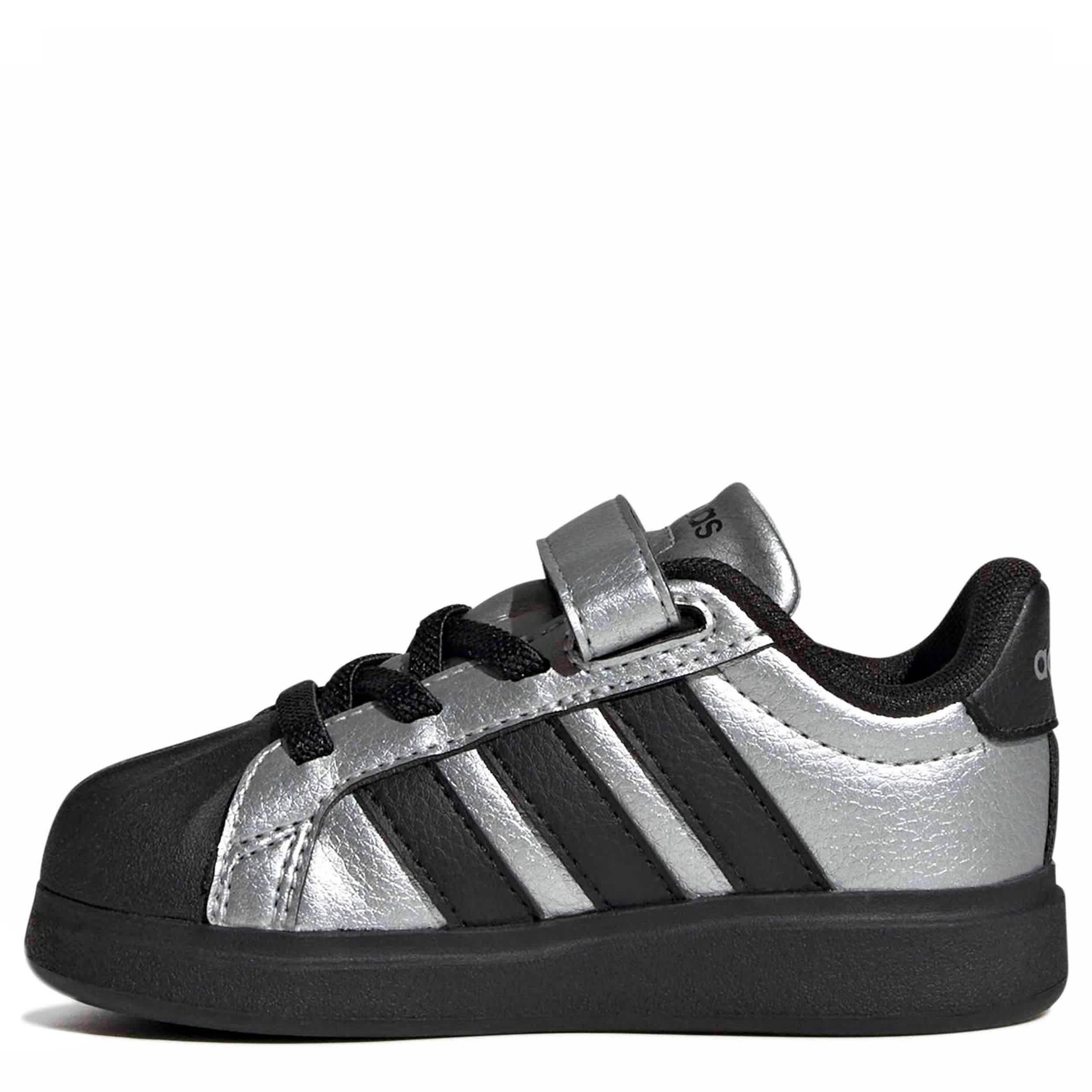 ADIDAS-BOYS TODDLER STREETTALK SNEAKER-SILVER & BLACK