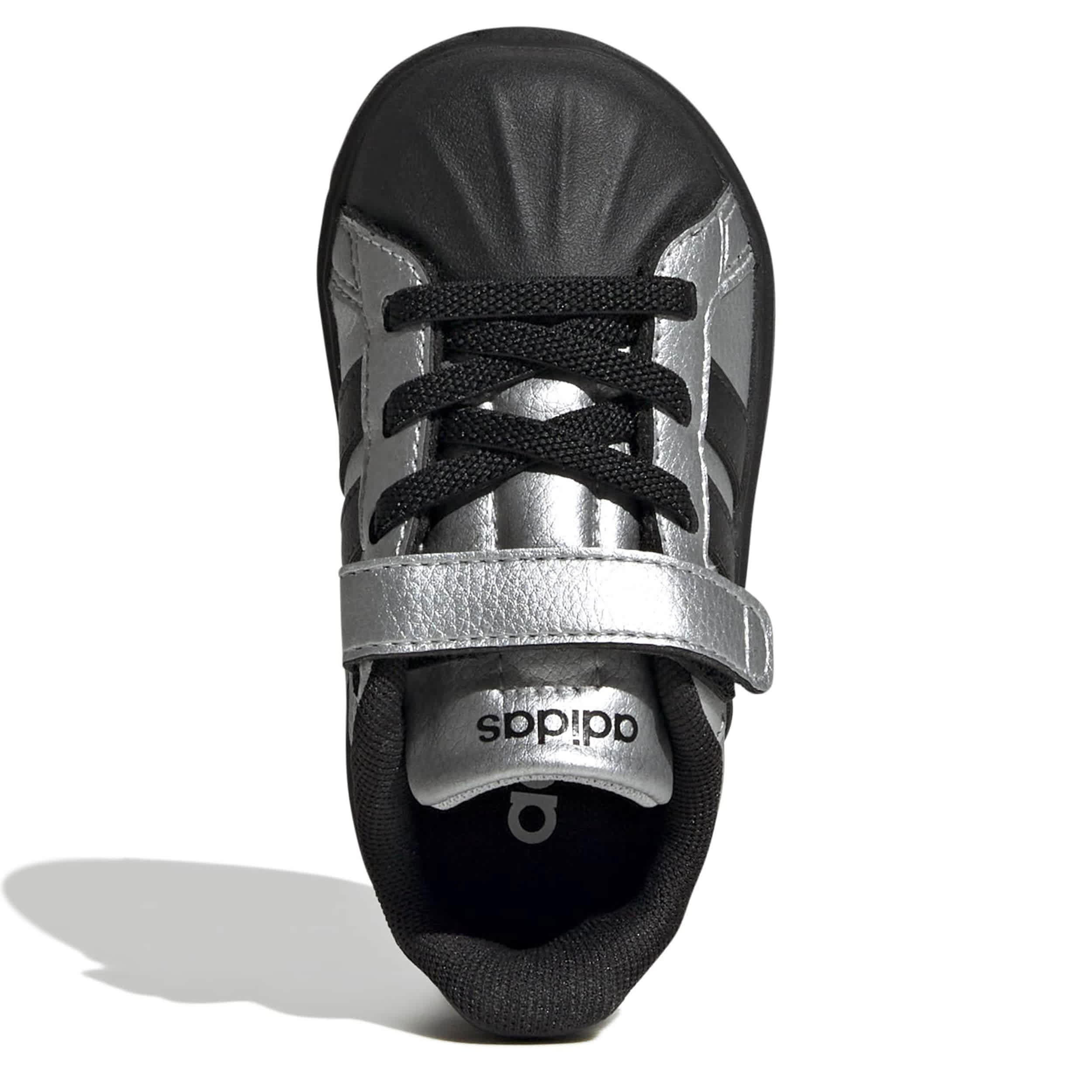 ADIDAS-BOYS TODDLER STREETTALK SNEAKER-SILVER & BLACK