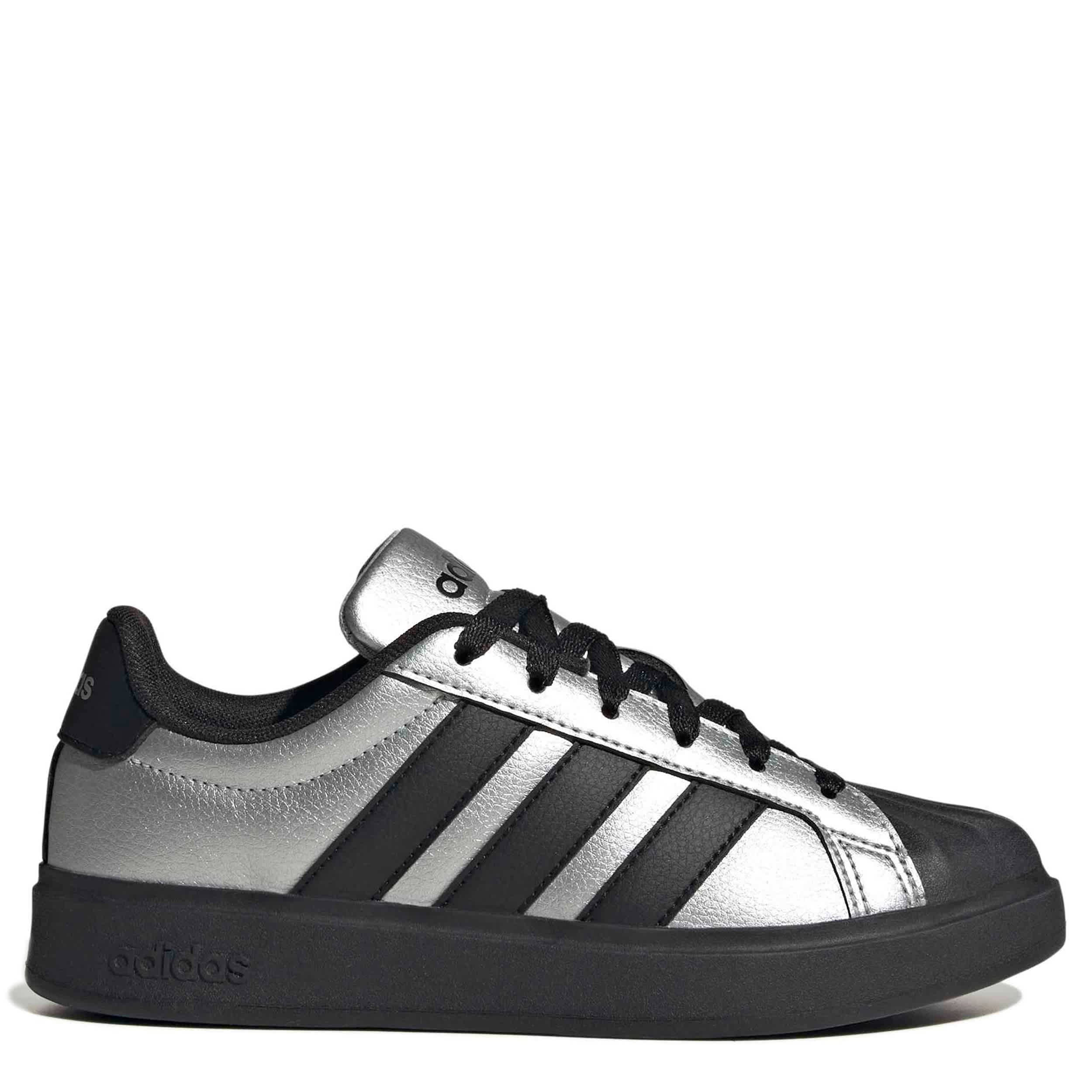 ADIDAS-BOYS BIG KID STREETTALK SNEAKER-SILVER & BLACK