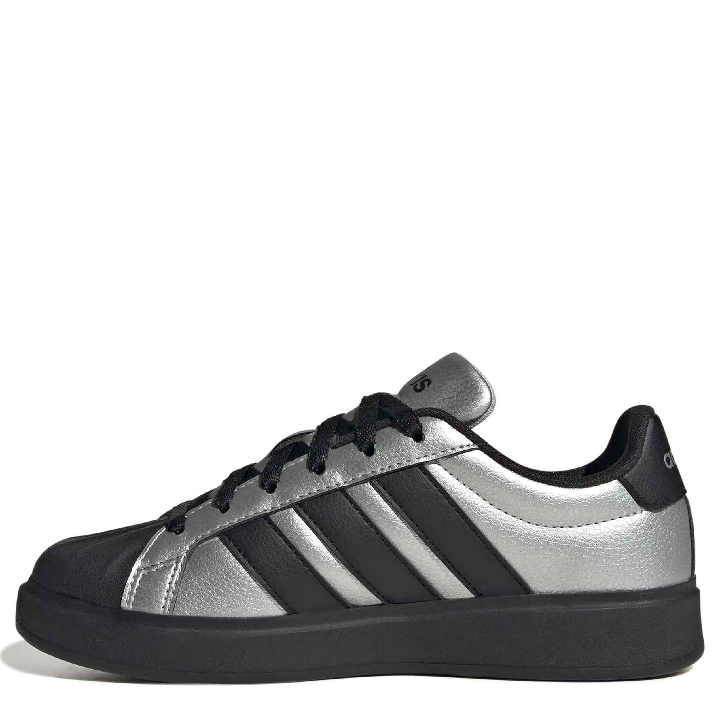 ADIDAS-BOYS BIG KID STREETTALK SNEAKER-SILVER & BLACK