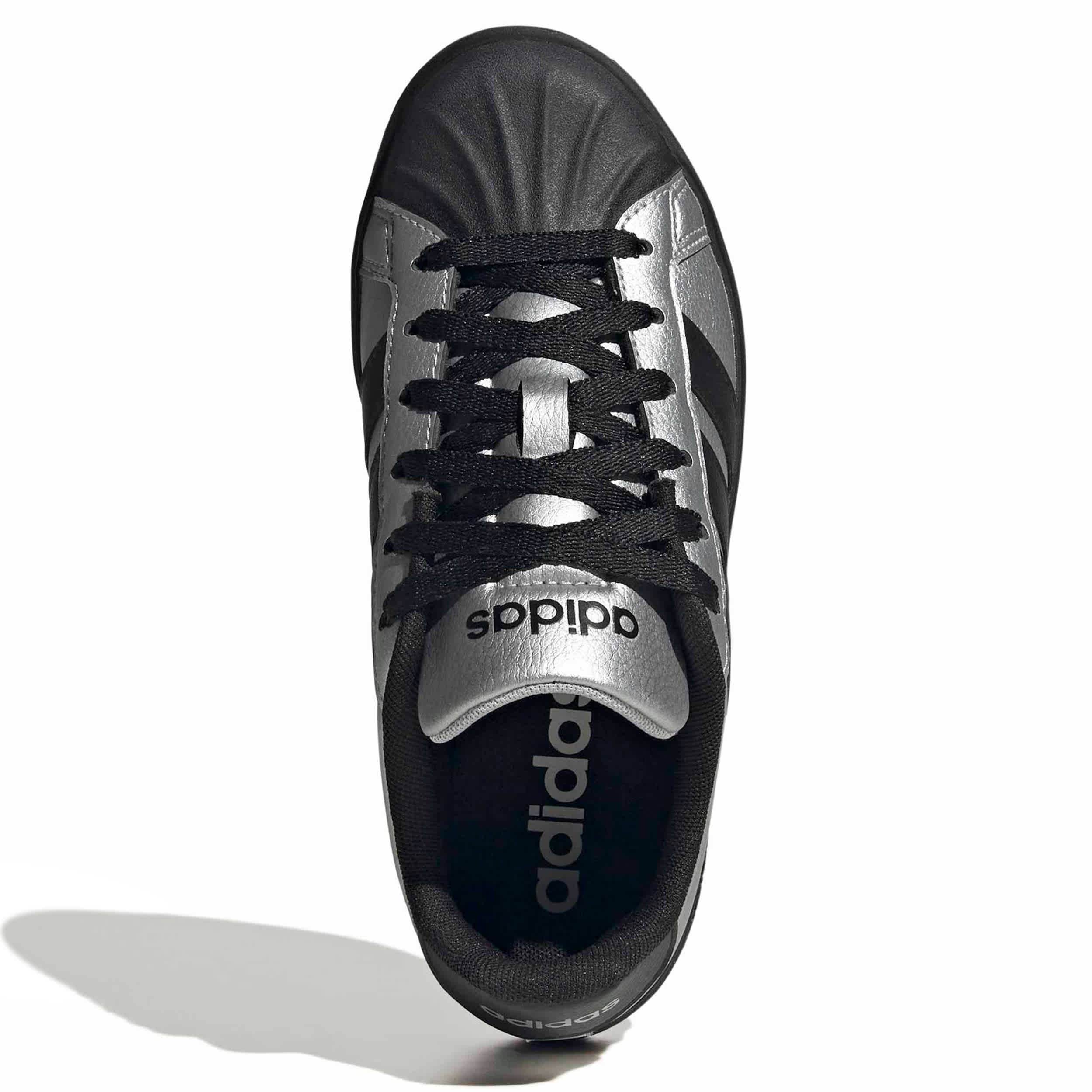 ADIDAS-BOYS BIG KID STREETTALK SNEAKER-SILVER & BLACK