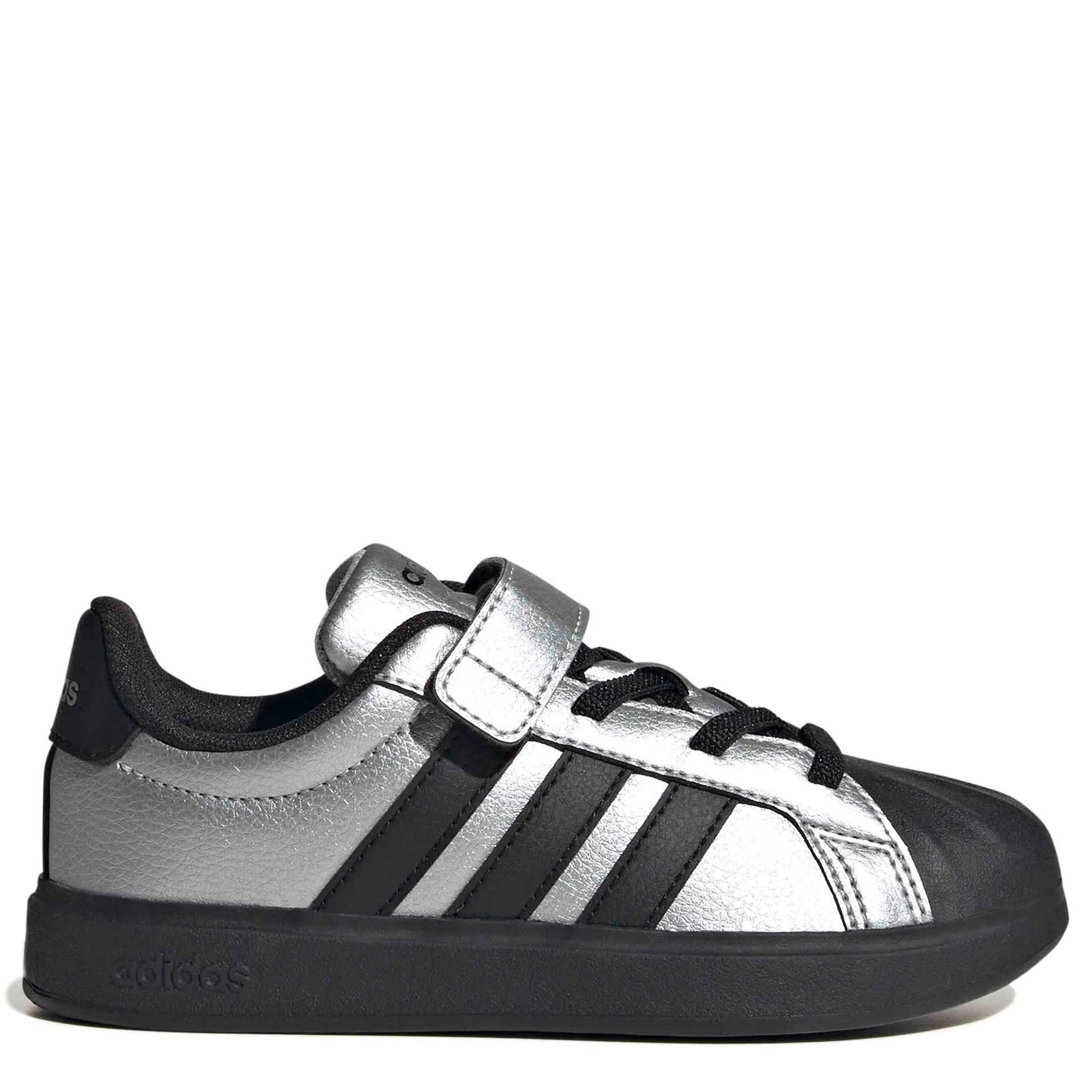 ADIDAS-BOYS LITTLE KID STREETTALK SNEAKER-SILVER & BLACK