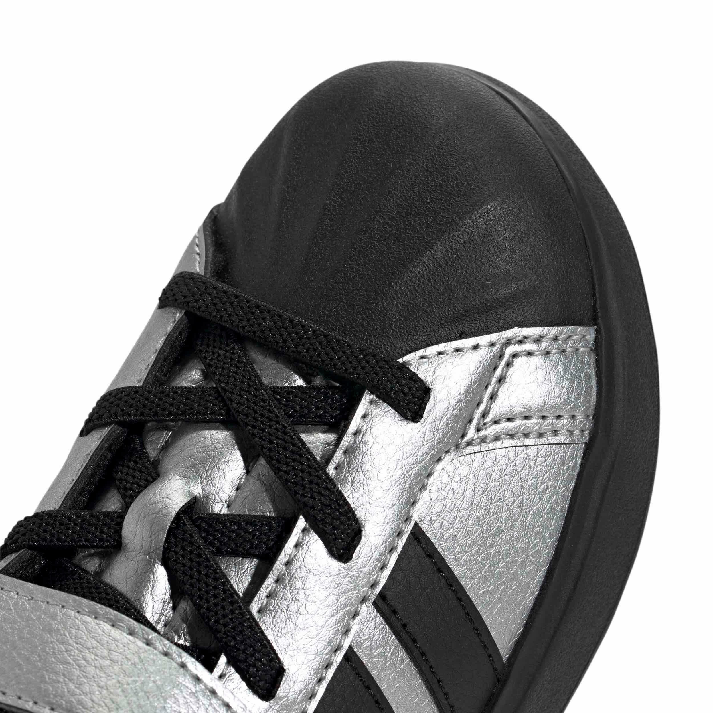 ADIDAS-BOYS LITTLE KID STREETTALK SNEAKER-SILVER & BLACK