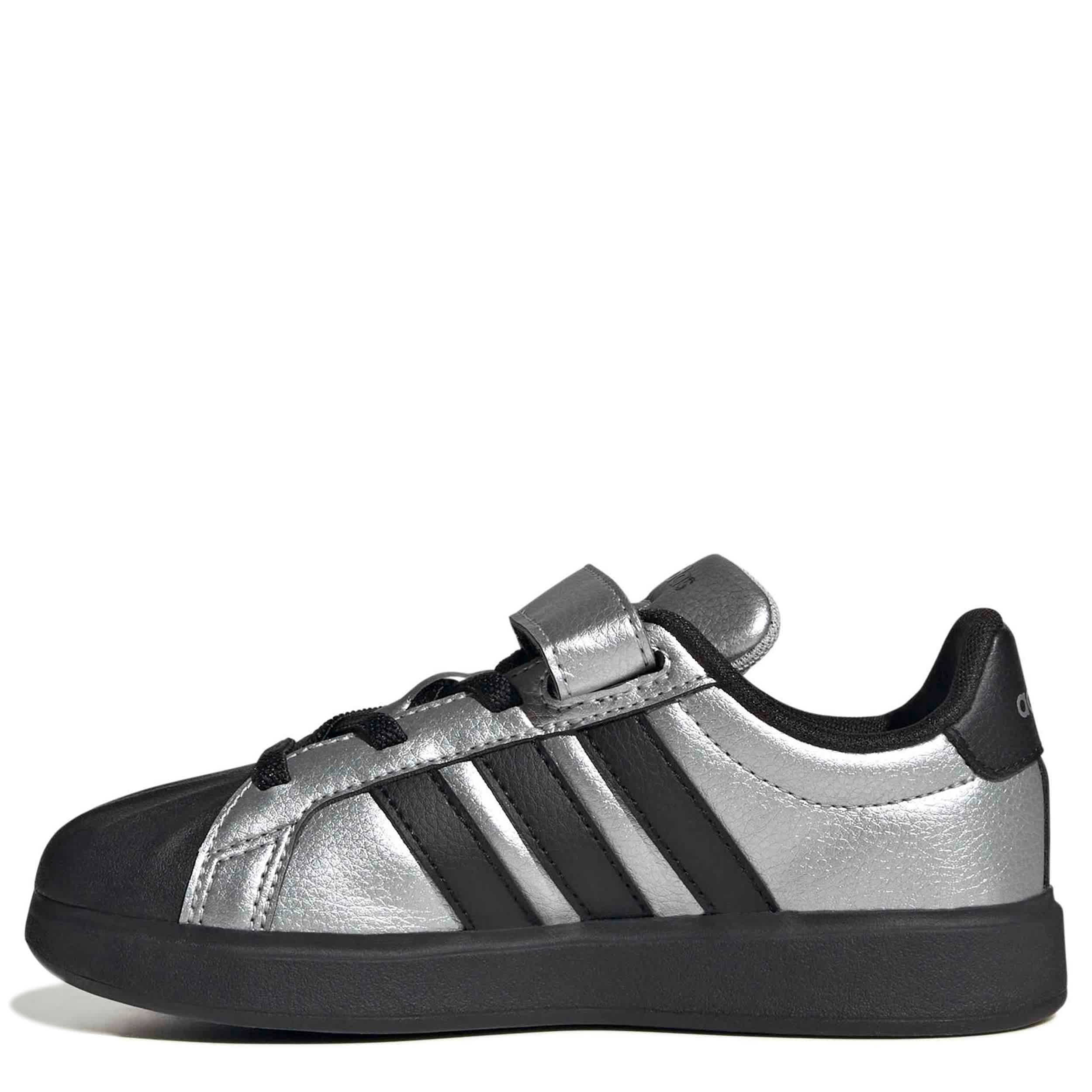 ADIDAS-BOYS LITTLE KID STREETTALK SNEAKER-SILVER & BLACK