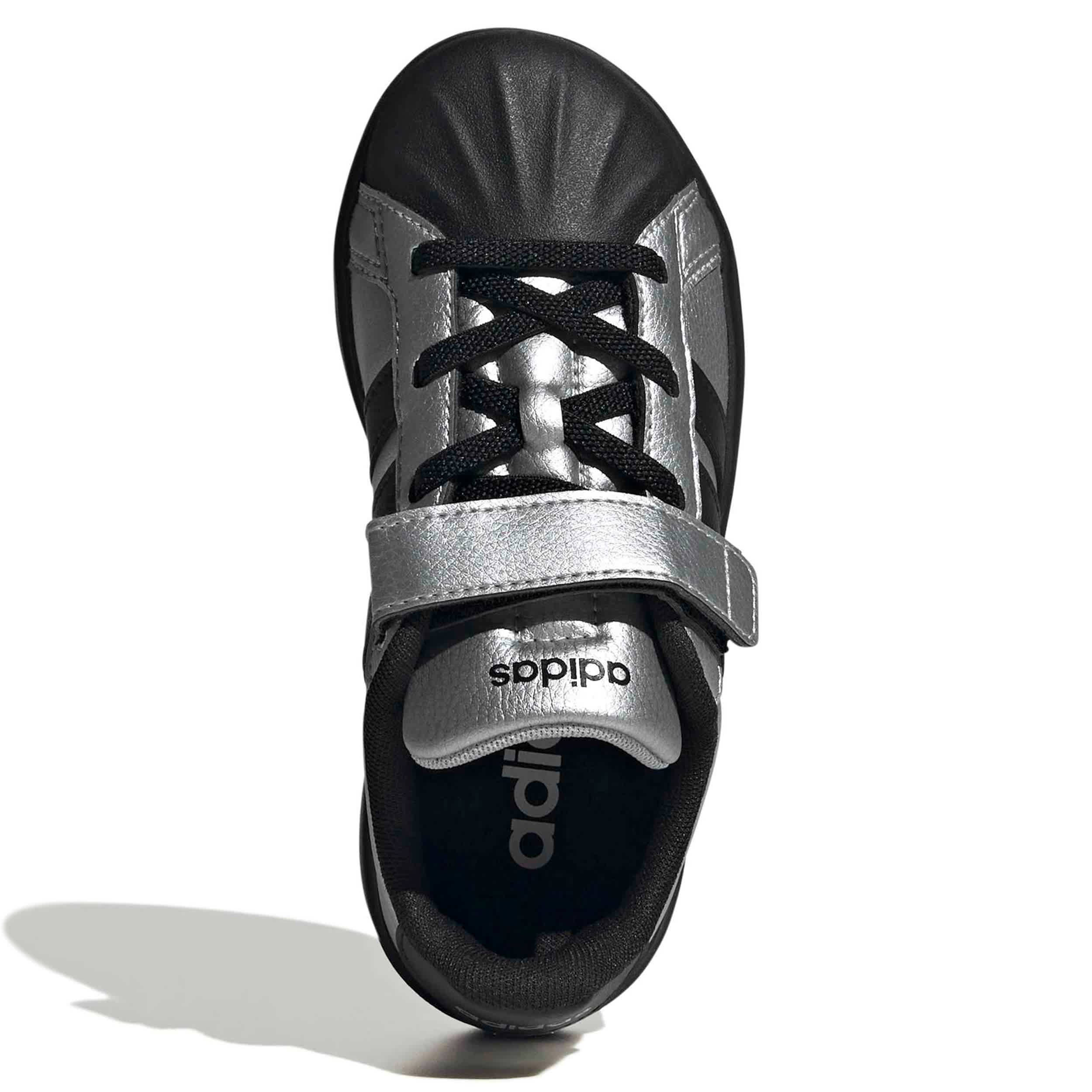 ADIDAS-BOYS LITTLE KID STREETTALK SNEAKER-SILVER & BLACK
