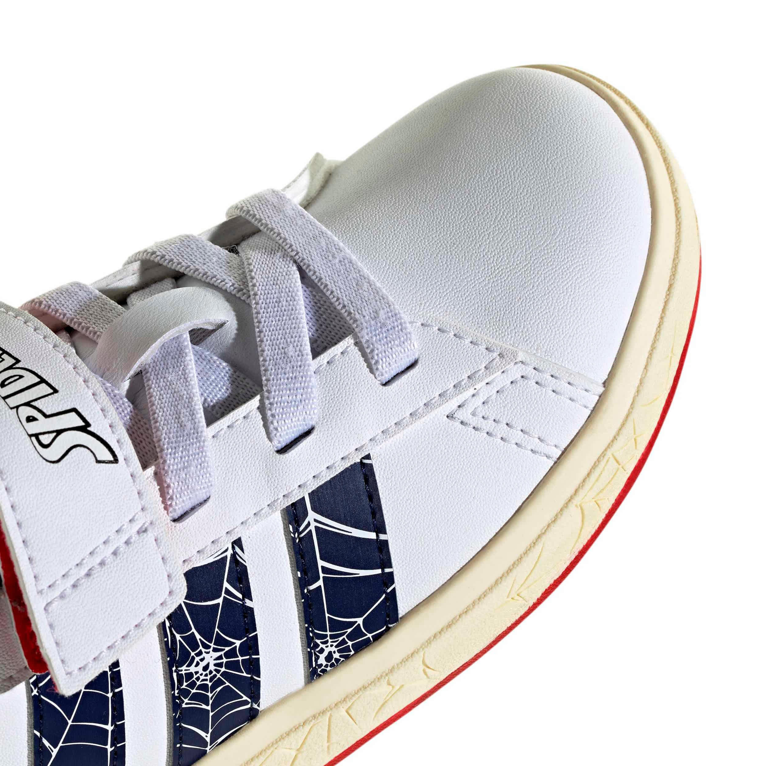 ADIDAS-BOYS LITTLE-BIG KID GRAND COURT SNEAKER-WHITE & DARK BLUE