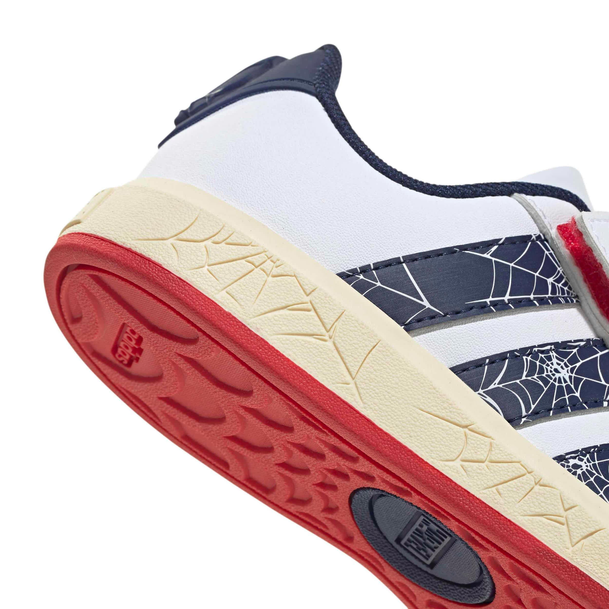 ADIDAS-BOYS LITTLE-BIG KID GRAND COURT SNEAKER-WHITE & DARK BLUE