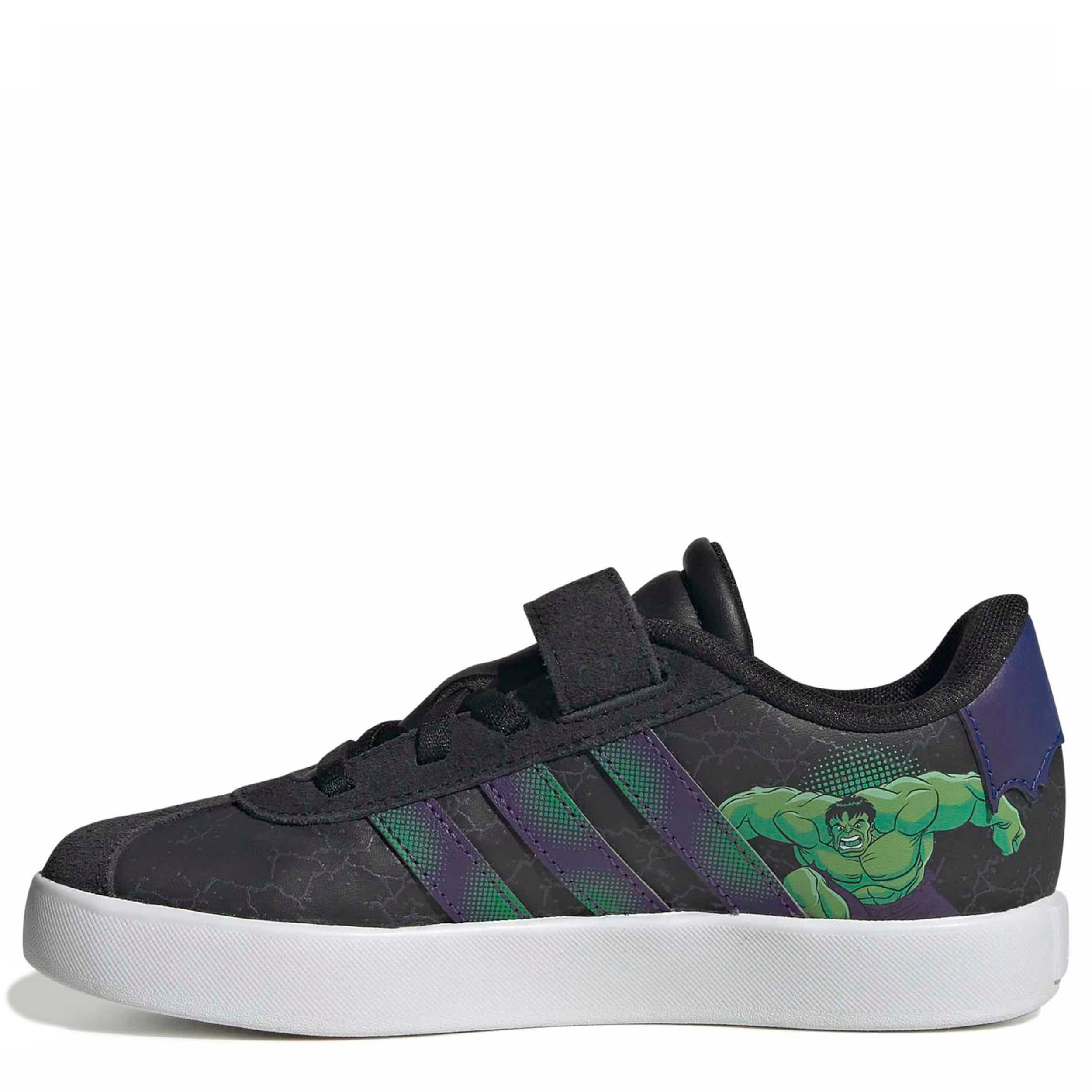 ADIDAS-BOYS LITTLE KID VL COURT 3.0 SNEAKER-BLACK & BRIGHT BLUE