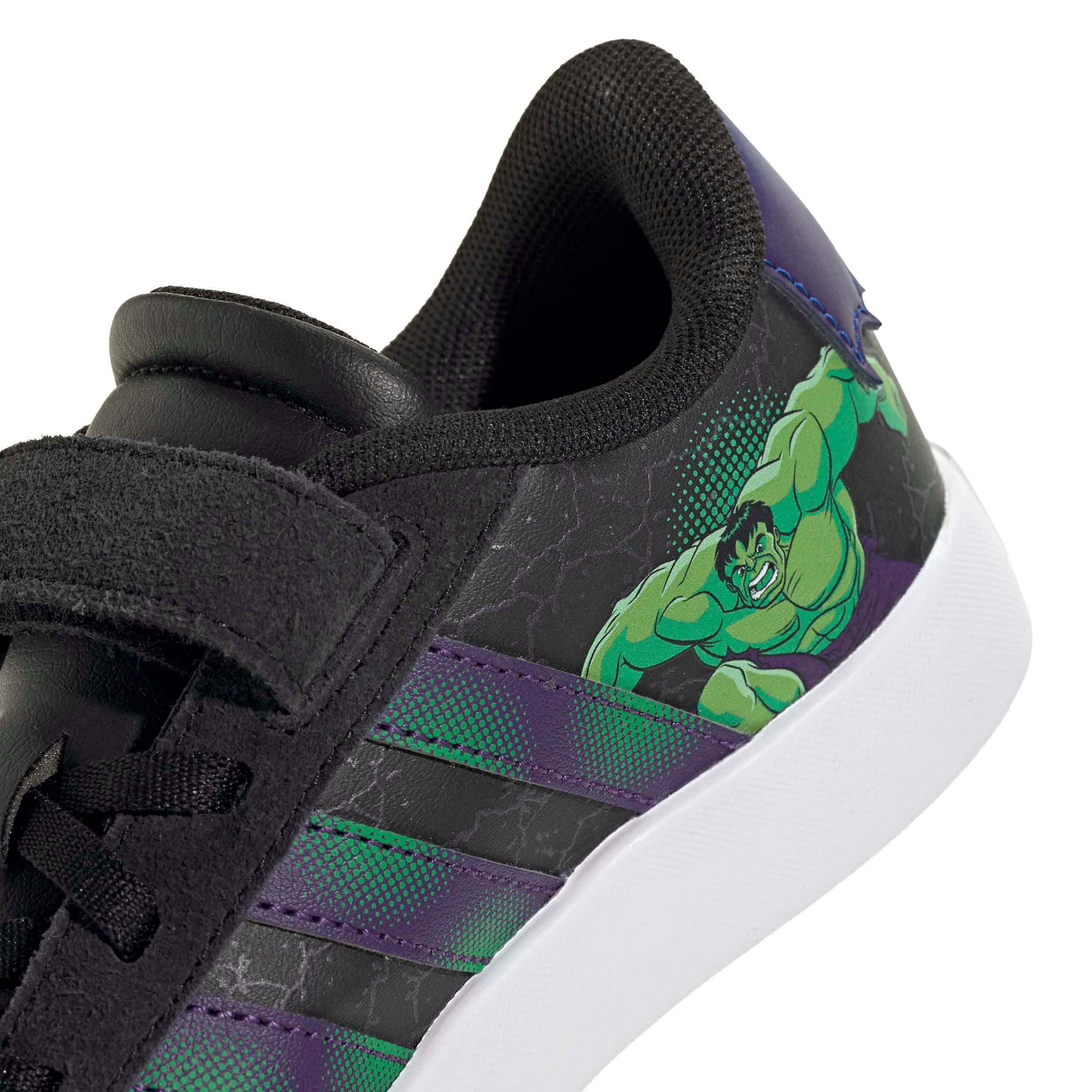 ADIDAS-BOYS LITTLE KID VL COURT 3.0 SNEAKER-BLACK & BRIGHT BLUE