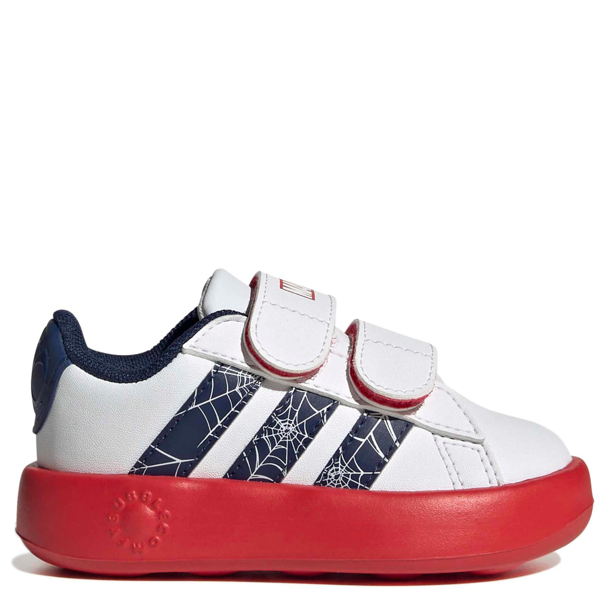 ADIDAS-BOYS TODDLER GRAND COURT SNEAKER-WHITE & DARK BLUE