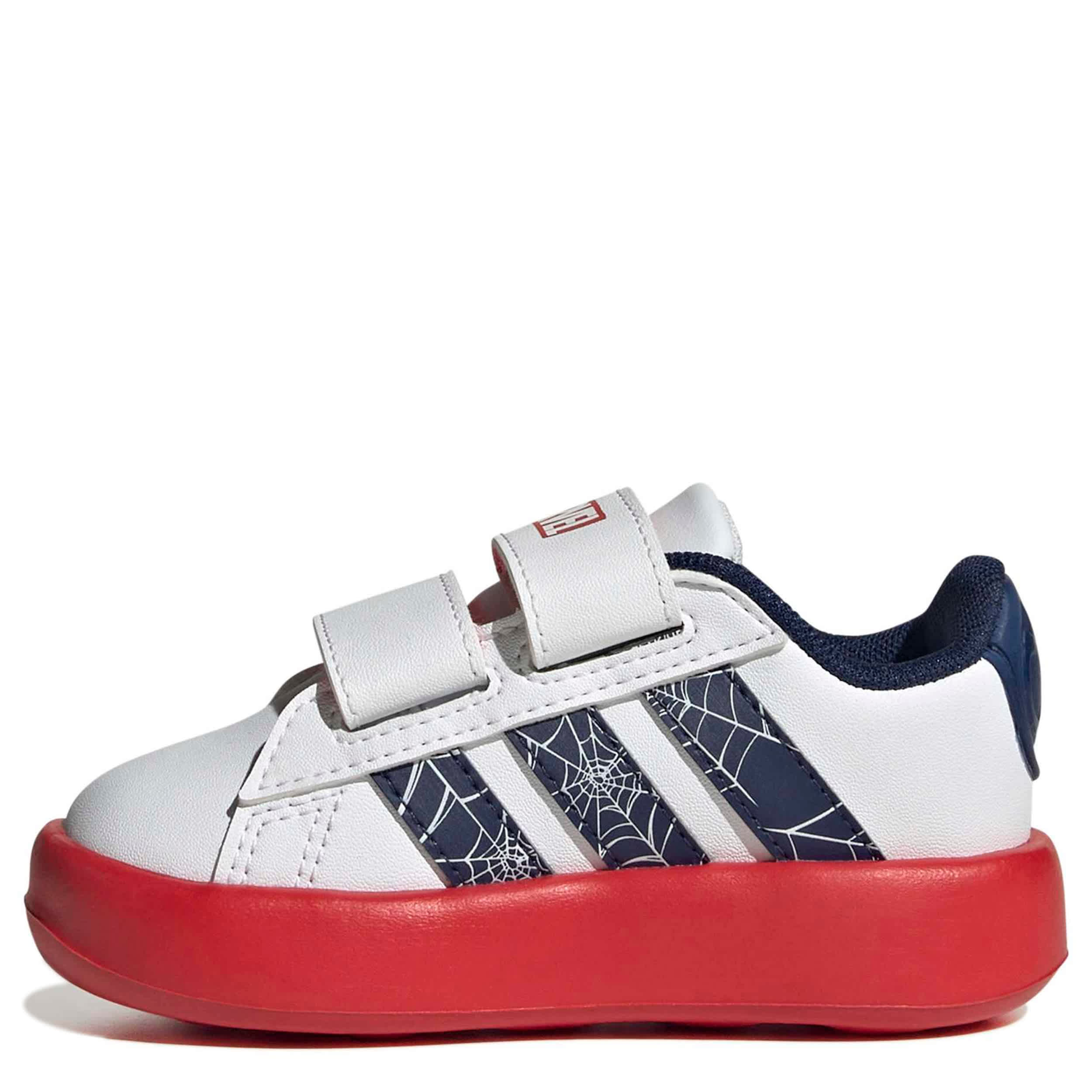 ADIDAS-BOYS TODDLER GRAND COURT SNEAKER-WHITE & DARK BLUE