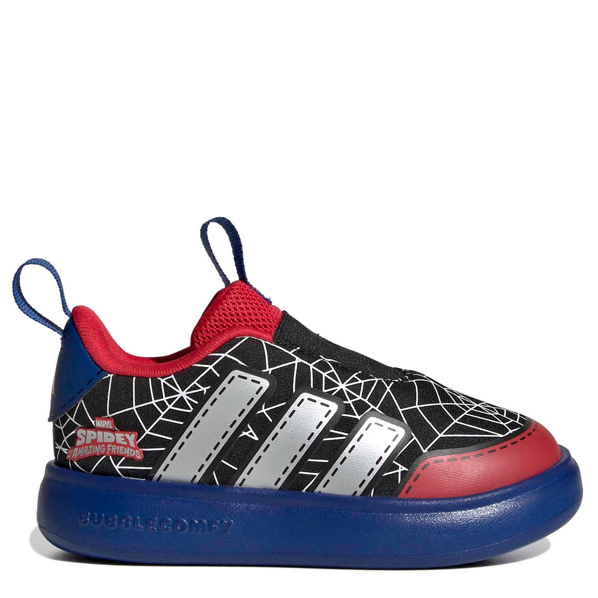 ADIDAS-BOYS TODDLER BUBBLECOMIC SNEAKER-BLACK & SILVER