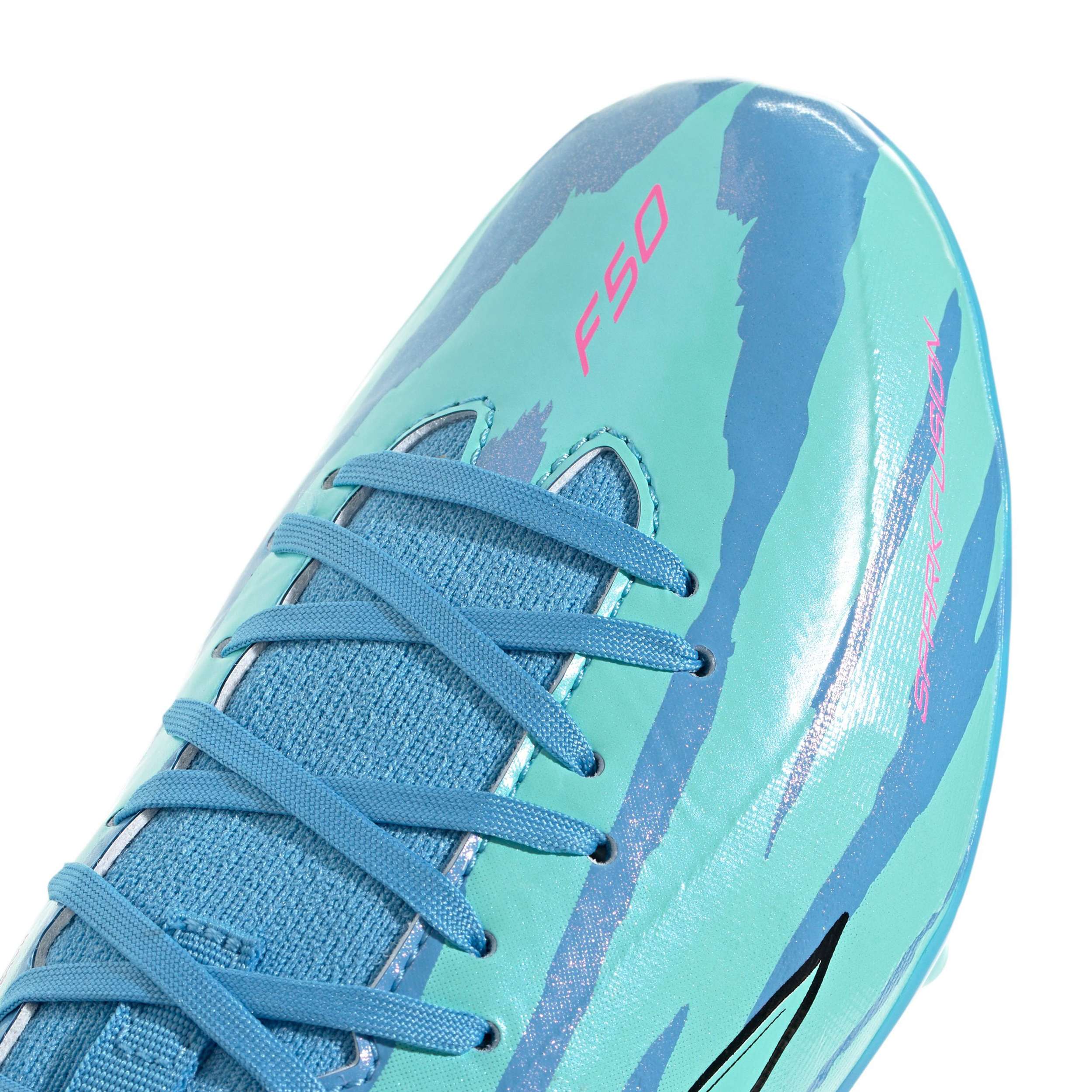 ADIDAS-BOYS LITTLE-BIG KID F50 SPARKFUSION SOCCER CLEATS-BLUE & WHITE