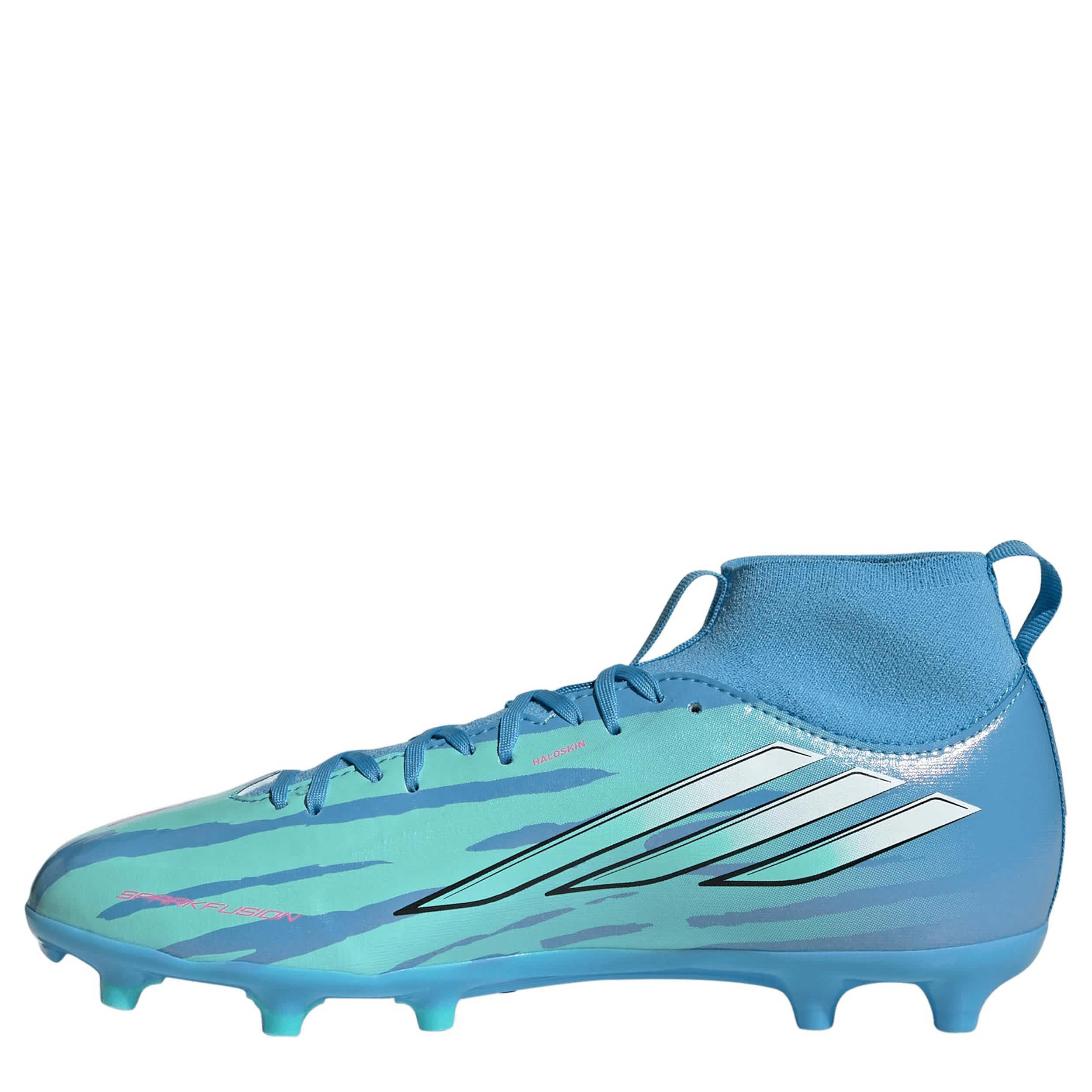 ADIDAS-BOYS LITTLE-BIG KID F50 SPARKFUSION SOCCER CLEATS-BLUE & WHITE