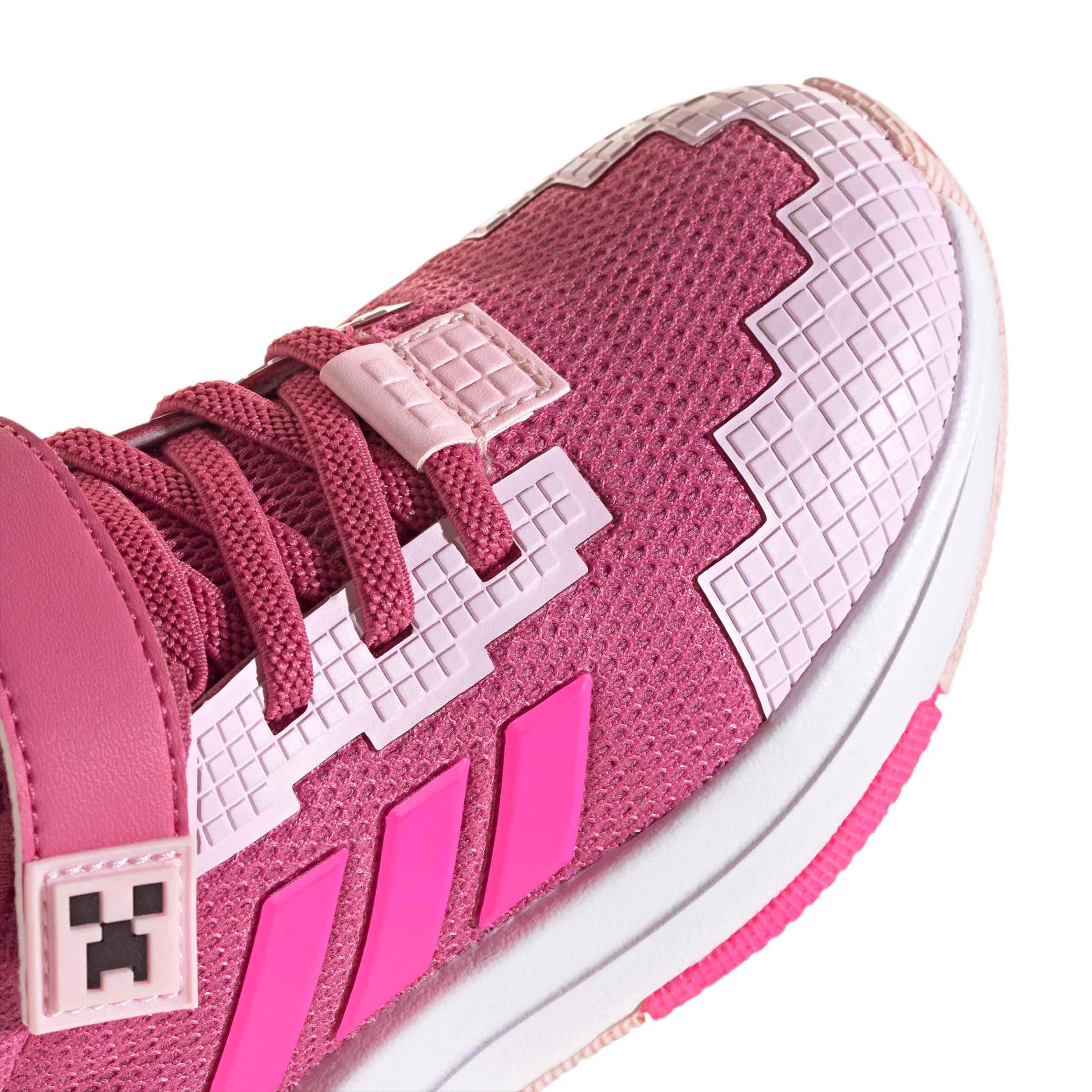 ADIDAS-GIRLS LITTLE KID MINECRAFT PRO SNEAKER-FUSCHIA & PINK