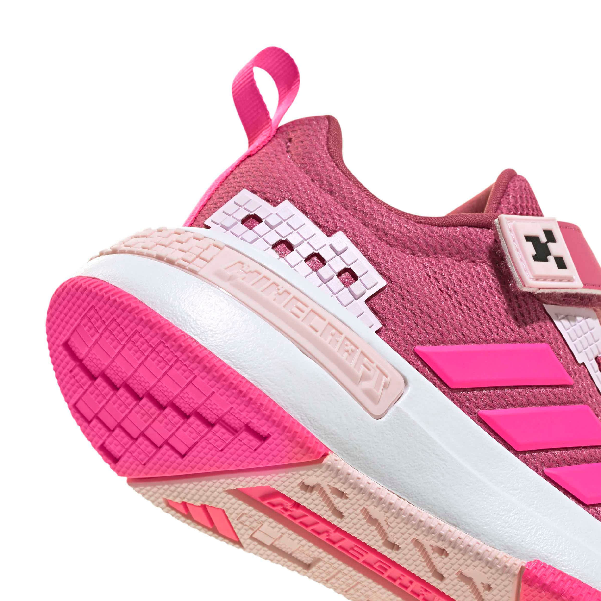 ADIDAS-GIRLS LITTLE KID MINECRAFT PRO SNEAKER-FUSCHIA & PINK