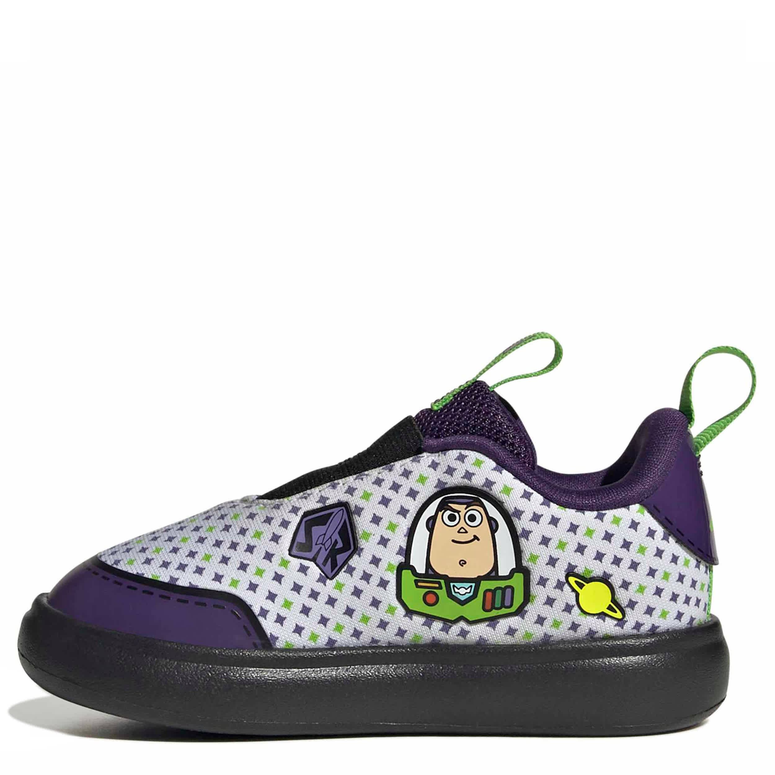 ADIDAS-BOYS TODDLER BUBBLECOMIC SNEAKER-WHITE & SILVER