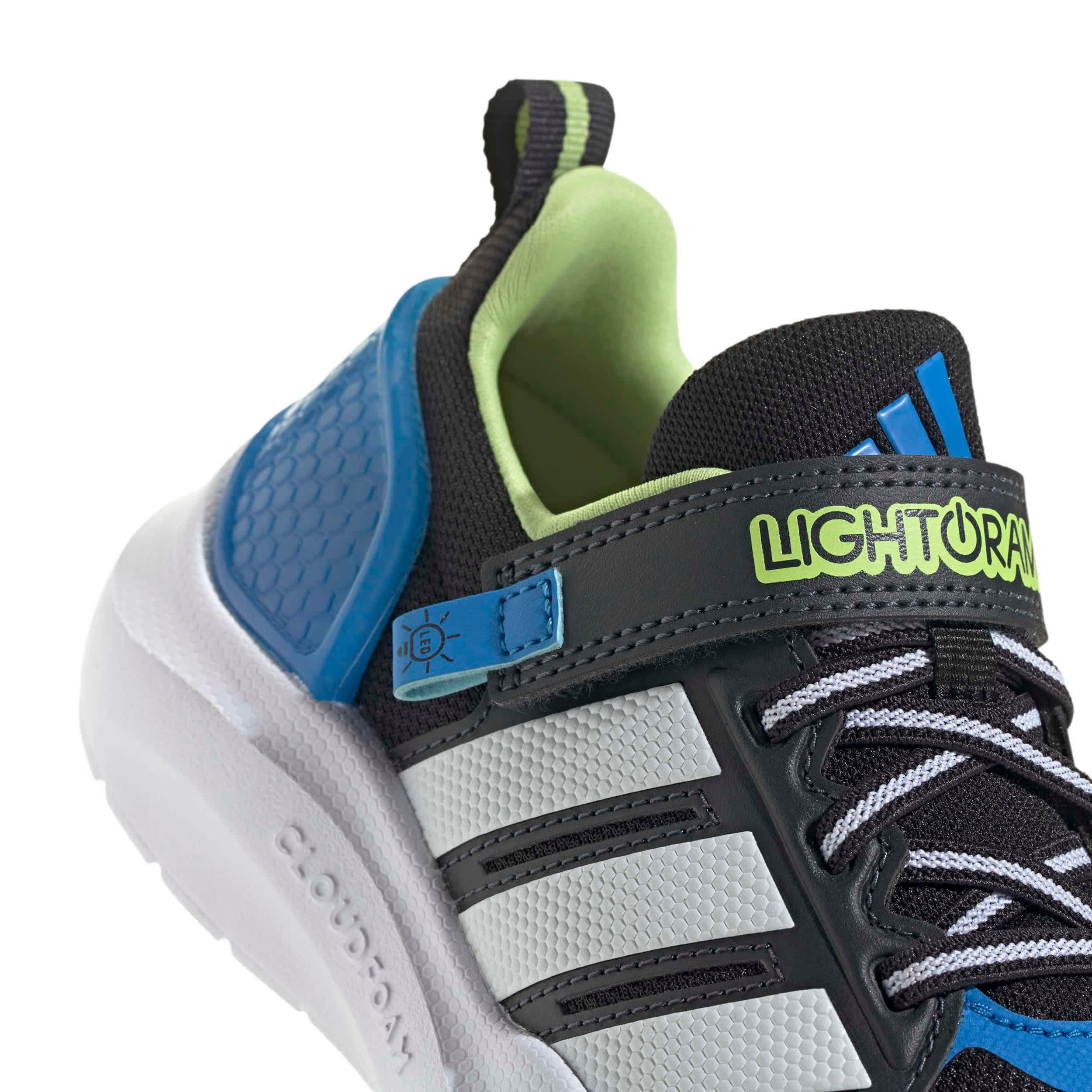 ADIDAS-BOYS LITTLE KID LIGHTORAMA RUNNER SNEAKER-BLACK & WHITE