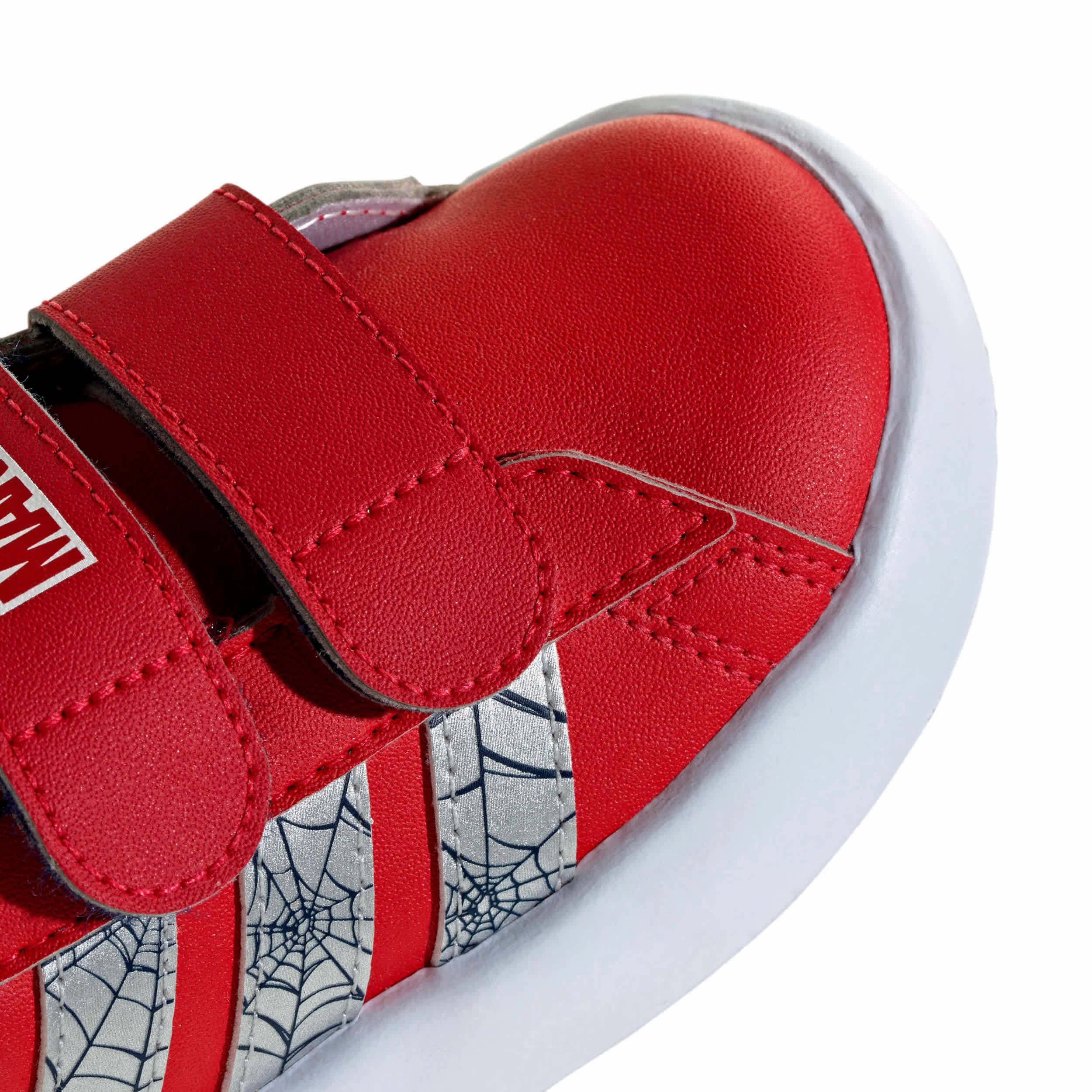 ADIDAS-BOYS TODDLER GRAND COURT SNEAKER-RED & SILVER