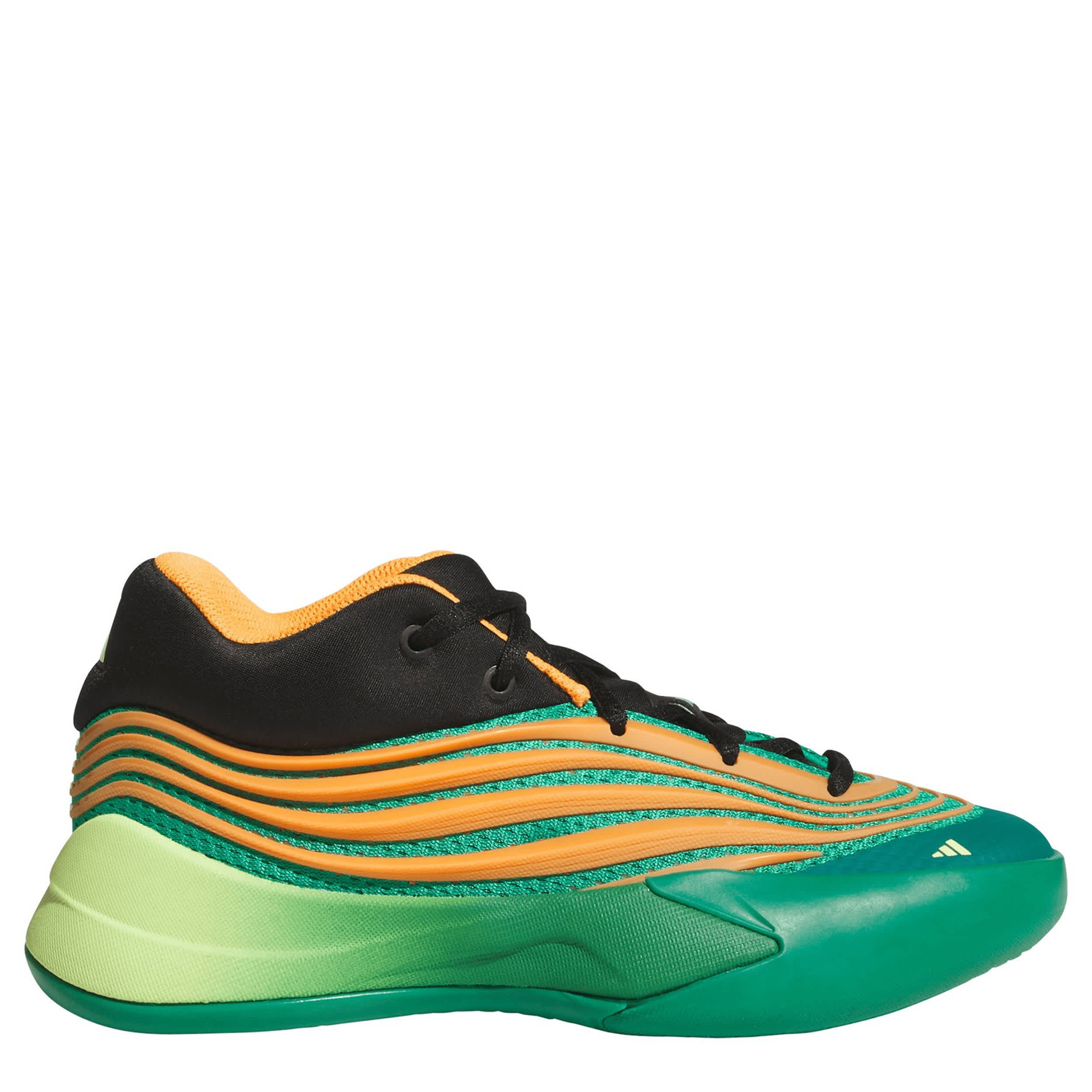 ADIDAS-BOYS BIG KID DAME X BASKETBALL SHOE-GREEN & ORANGE