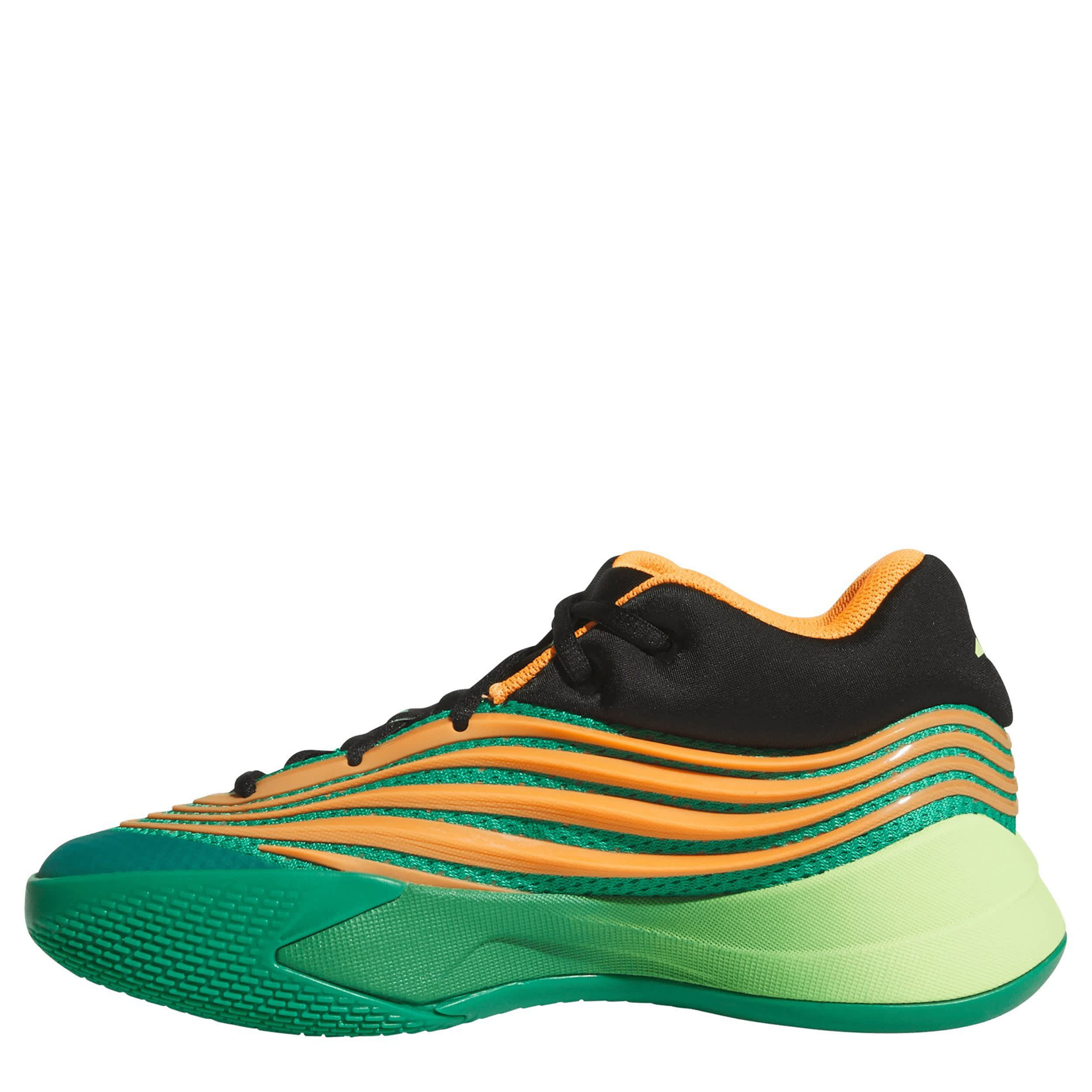 ADIDAS-BOYS BIG KID DAME X BASKETBALL SHOE-GREEN & ORANGE