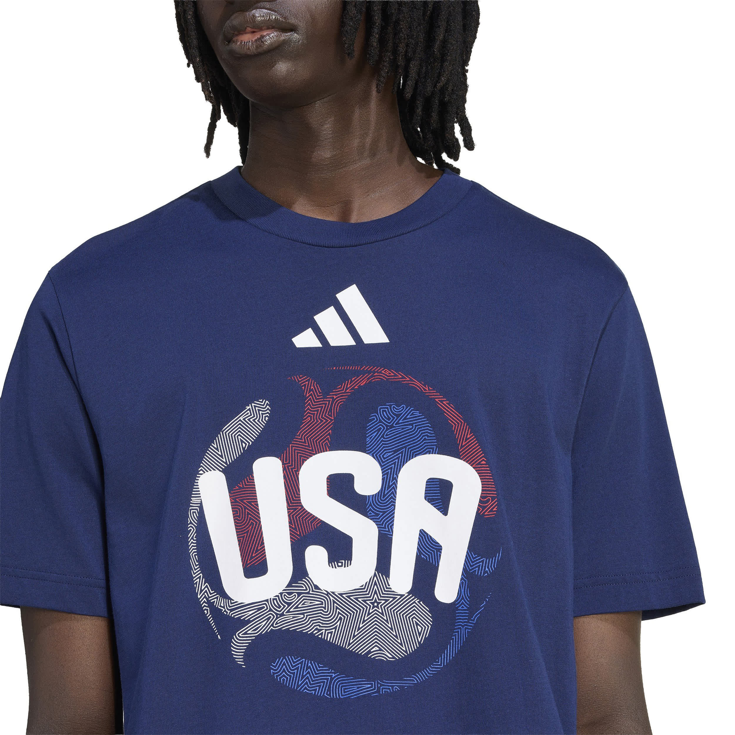 ADIDAS-MENS WORLD CUP USA T-SHIRT-NAVY & ASSORTED