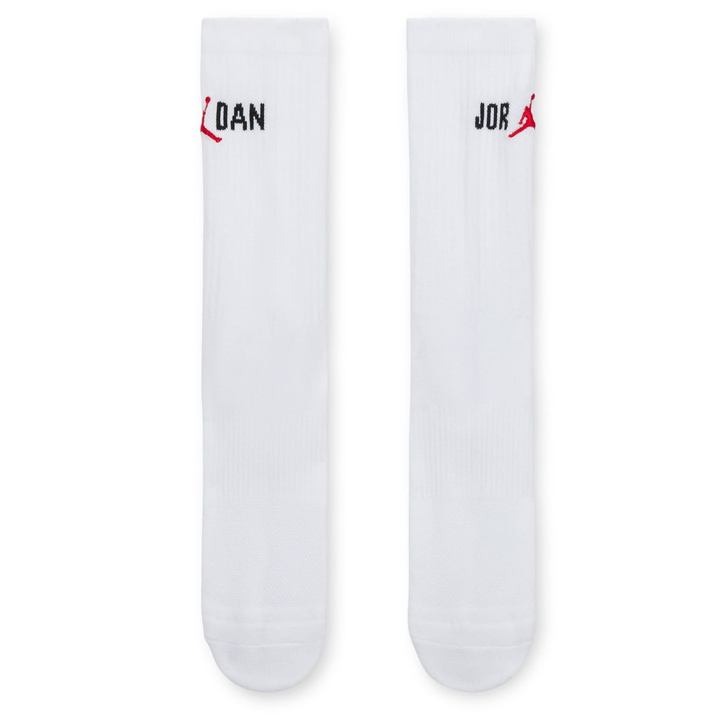 JORDAN-MENS MEDIUM CREW SOCKS 3 PAIRS-WHITE & 