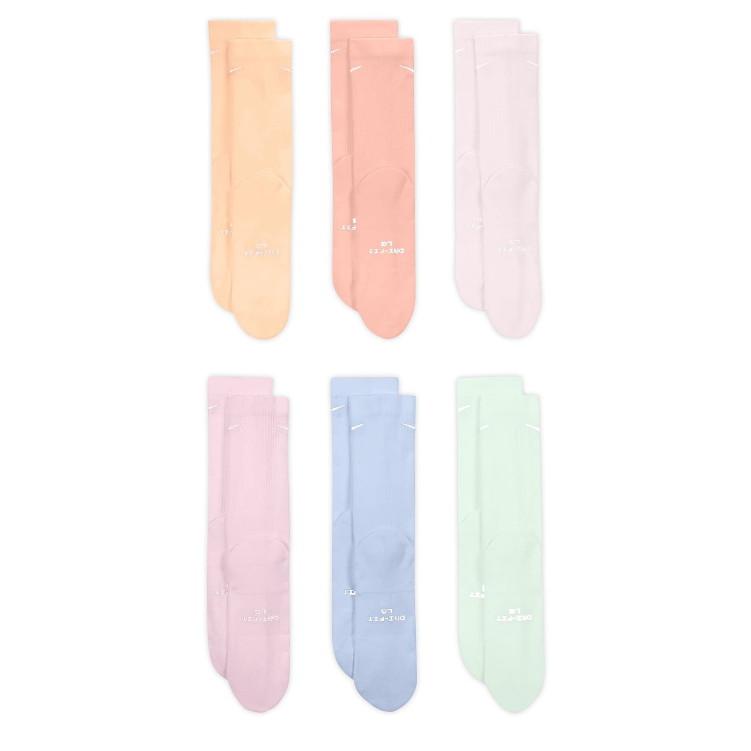 NIKE-MENS MEDIUM CREW SOCKS 6 PAIRS-ASSORTED & 