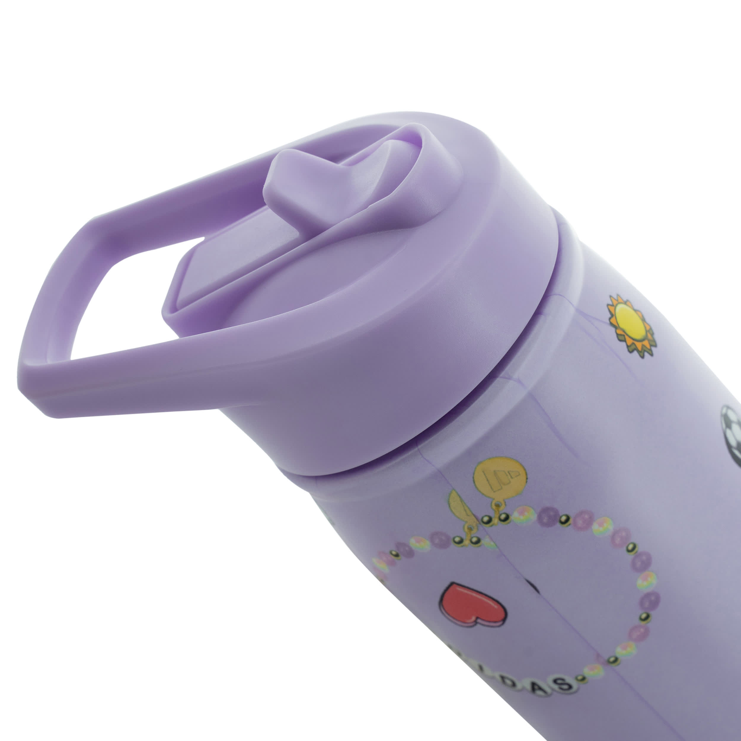 ADIDAS-UNISEX 20OZ STEEL STRAW WATER BOTTLE-PURPLE & 
