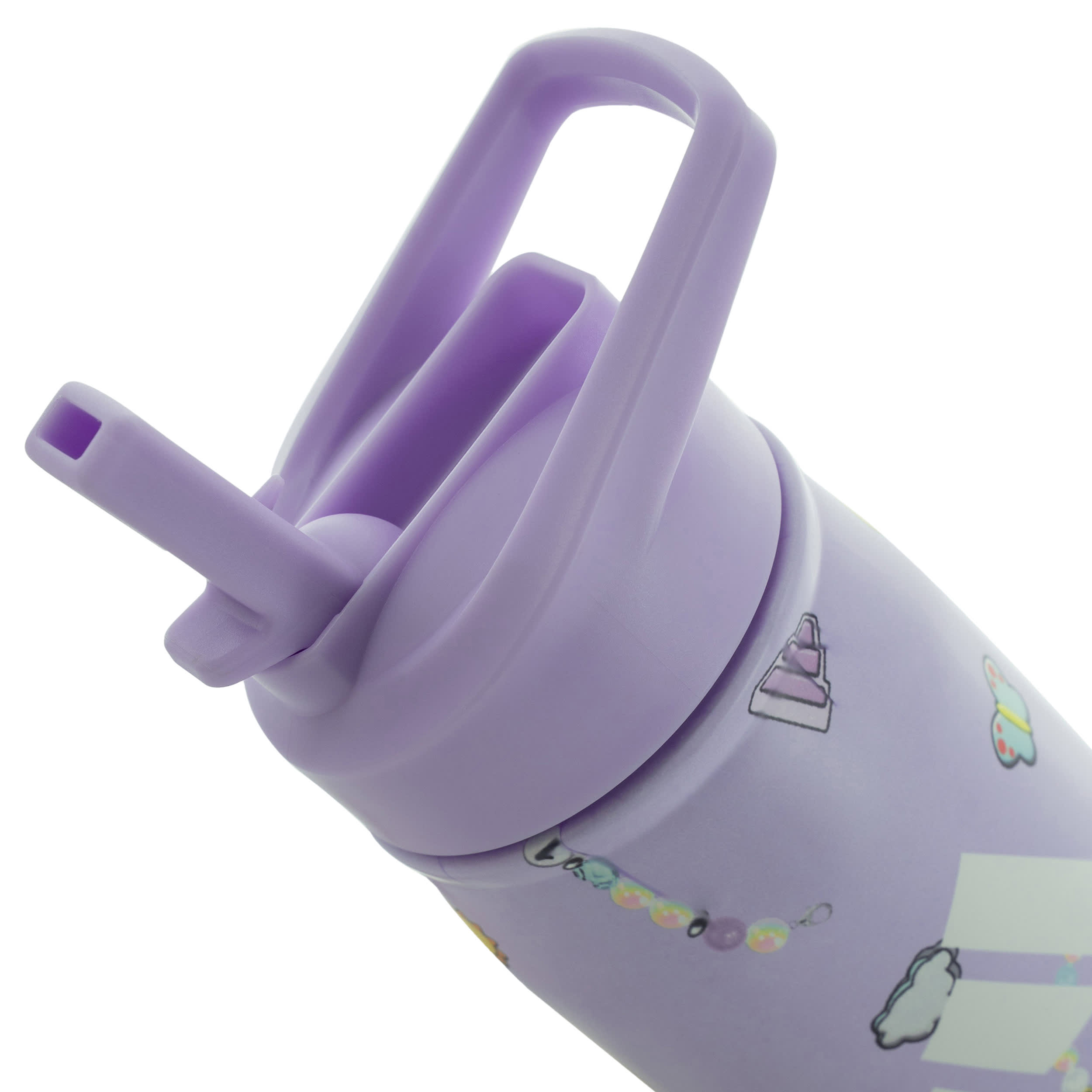 ADIDAS-UNISEX 20OZ STEEL STRAW WATER BOTTLE-PURPLE & 