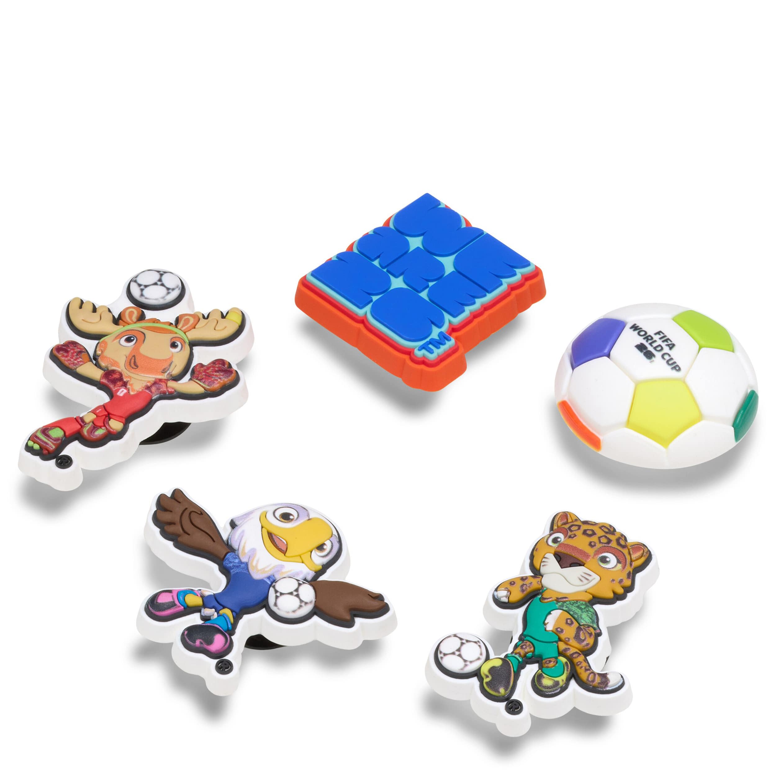 CROCS-UNISEX FIFA WORLD CUP 5 PACK JIBBITZ-ASSORTED & 