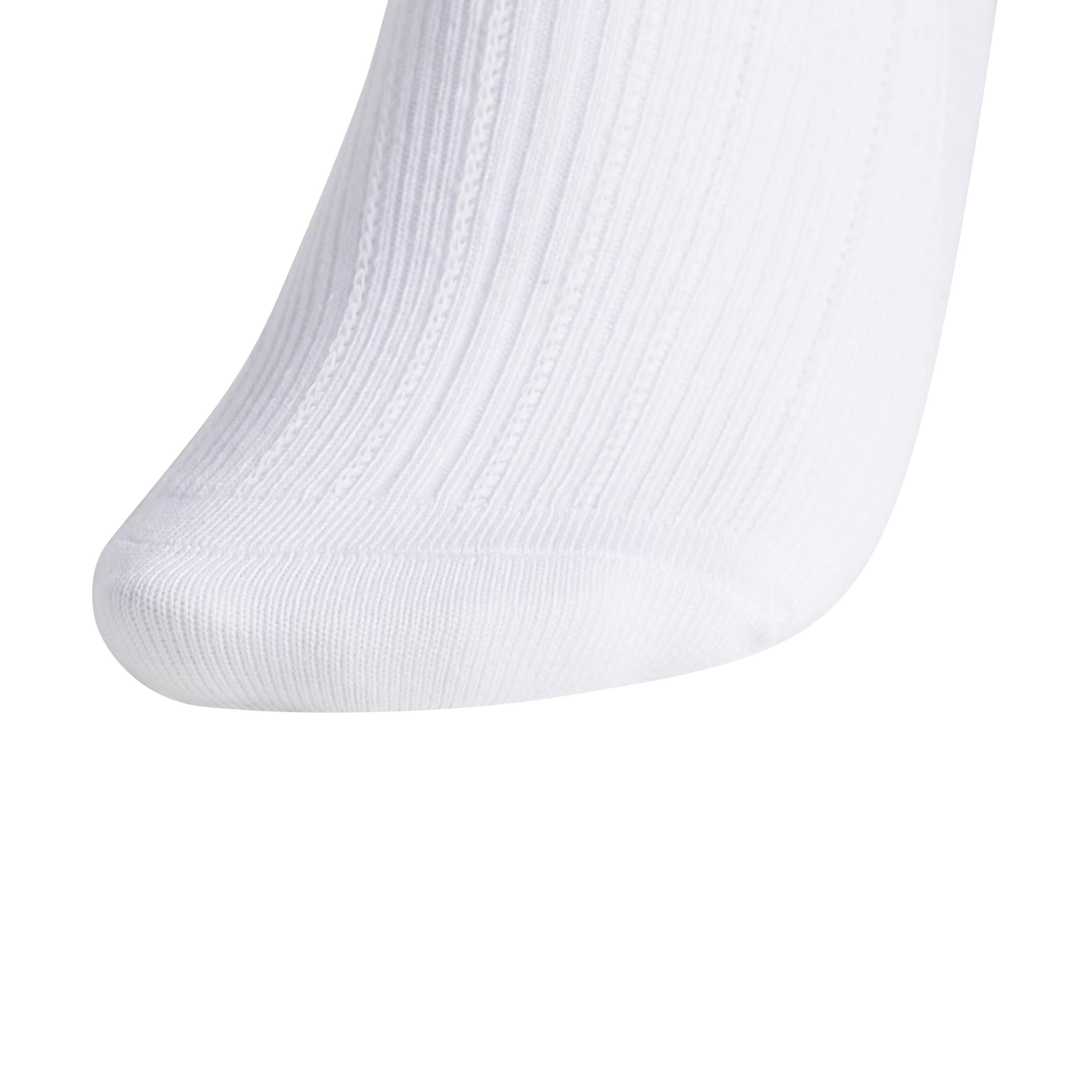 ADIDAS-WOMENS RUFFLE QUARTER SOCKS 3 PAIRS-WHITE & BLACK