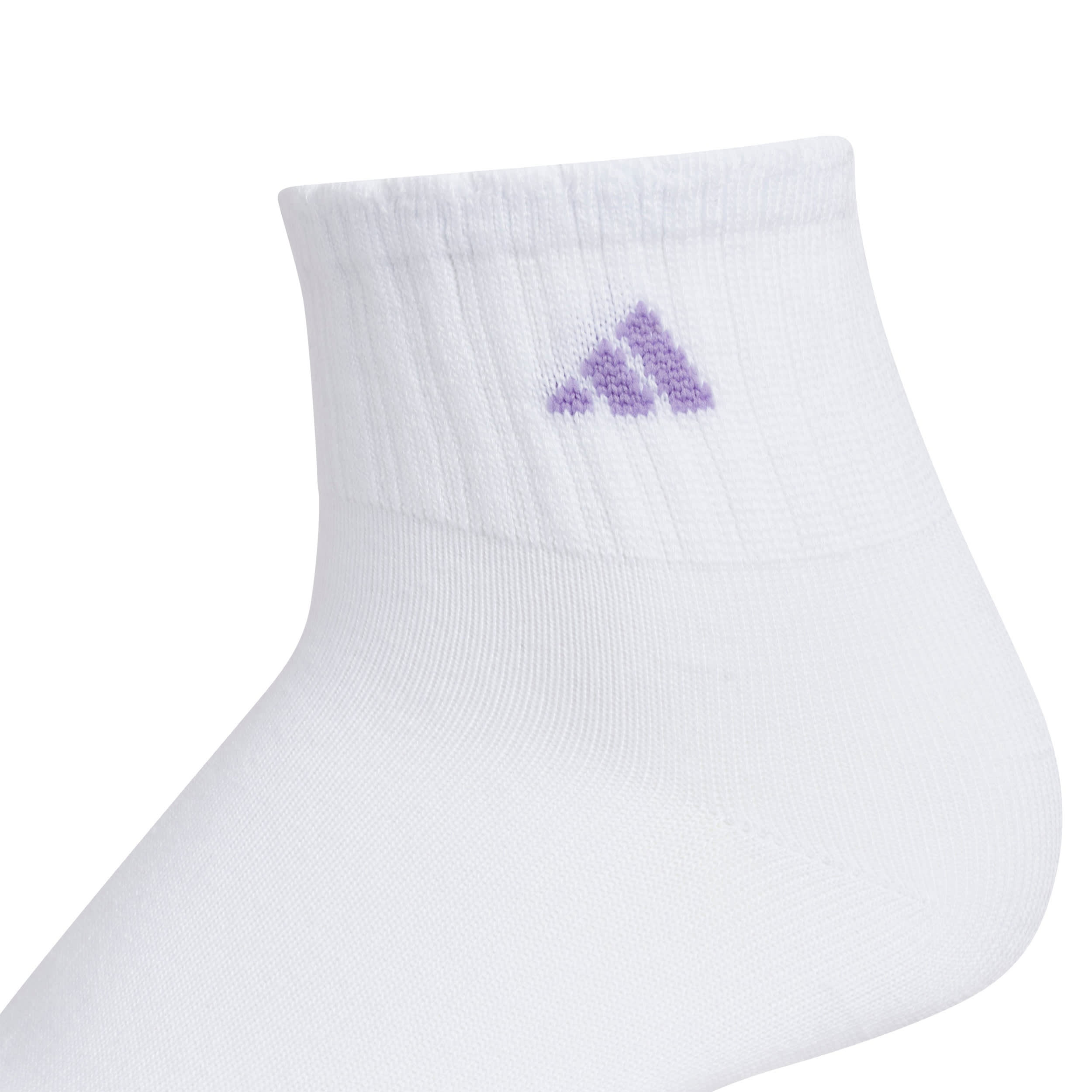 ADIDAS-GIRLS MEDIUM SPORT FASHION QUARTER SOCKS 6 PAIRS-WHITE & ASSORTED