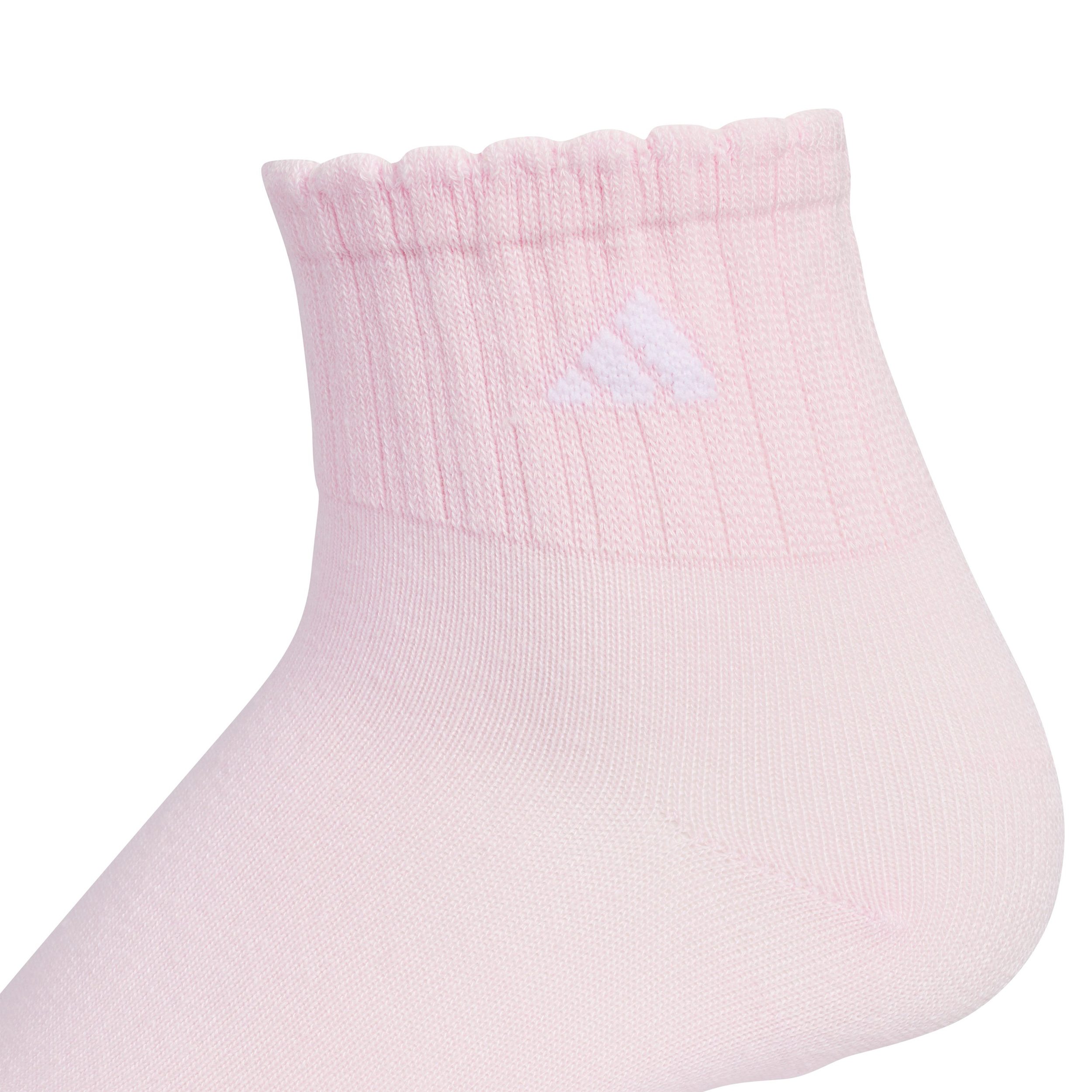 ADIDAS-GIRLS MEDIUM SPORT FASHION QUARTER SOCKS 6 PAIRS-ASSORTED & 