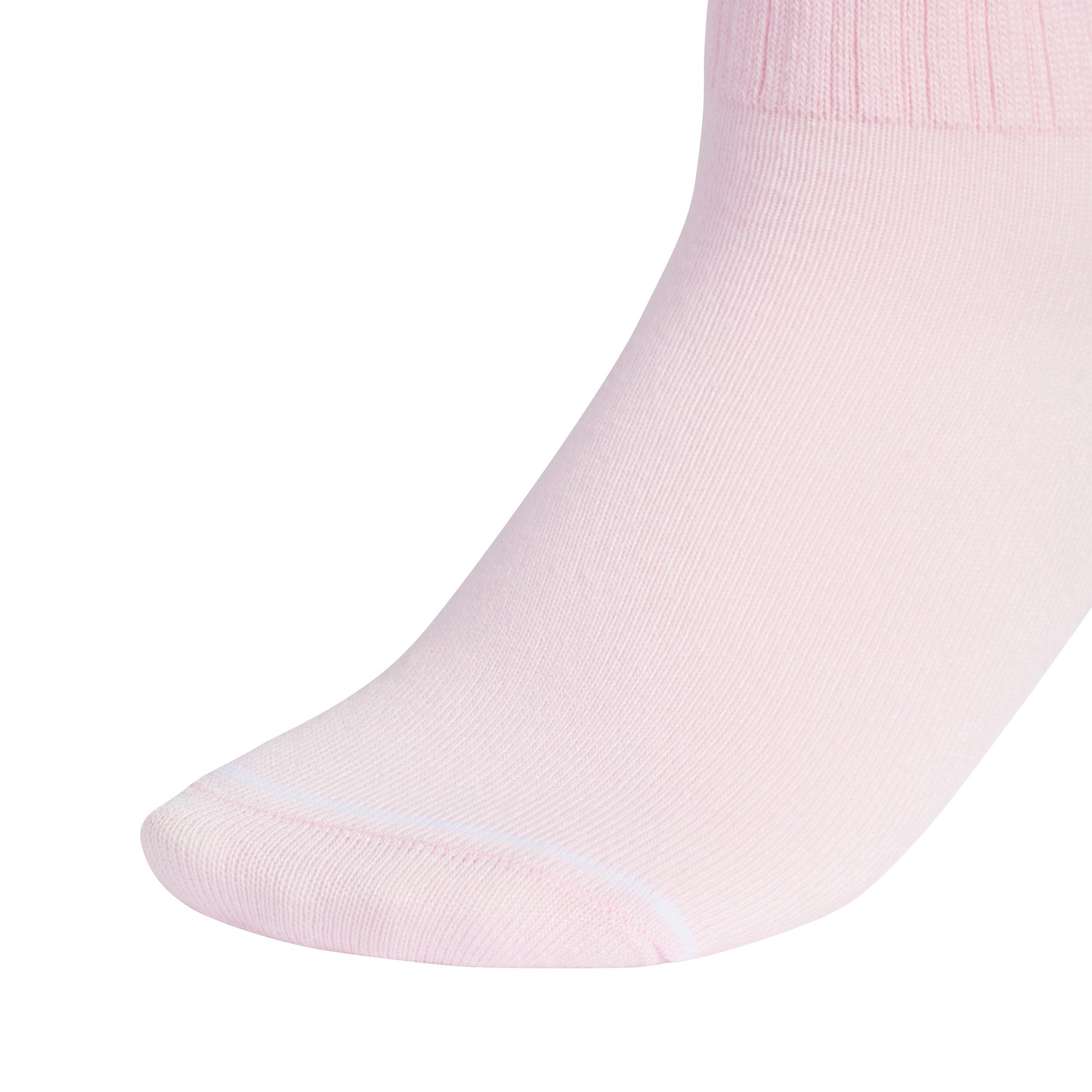 ADIDAS-GIRLS MEDIUM SPORT FASHION QUARTER SOCKS 6 PAIRS-ASSORTED & 