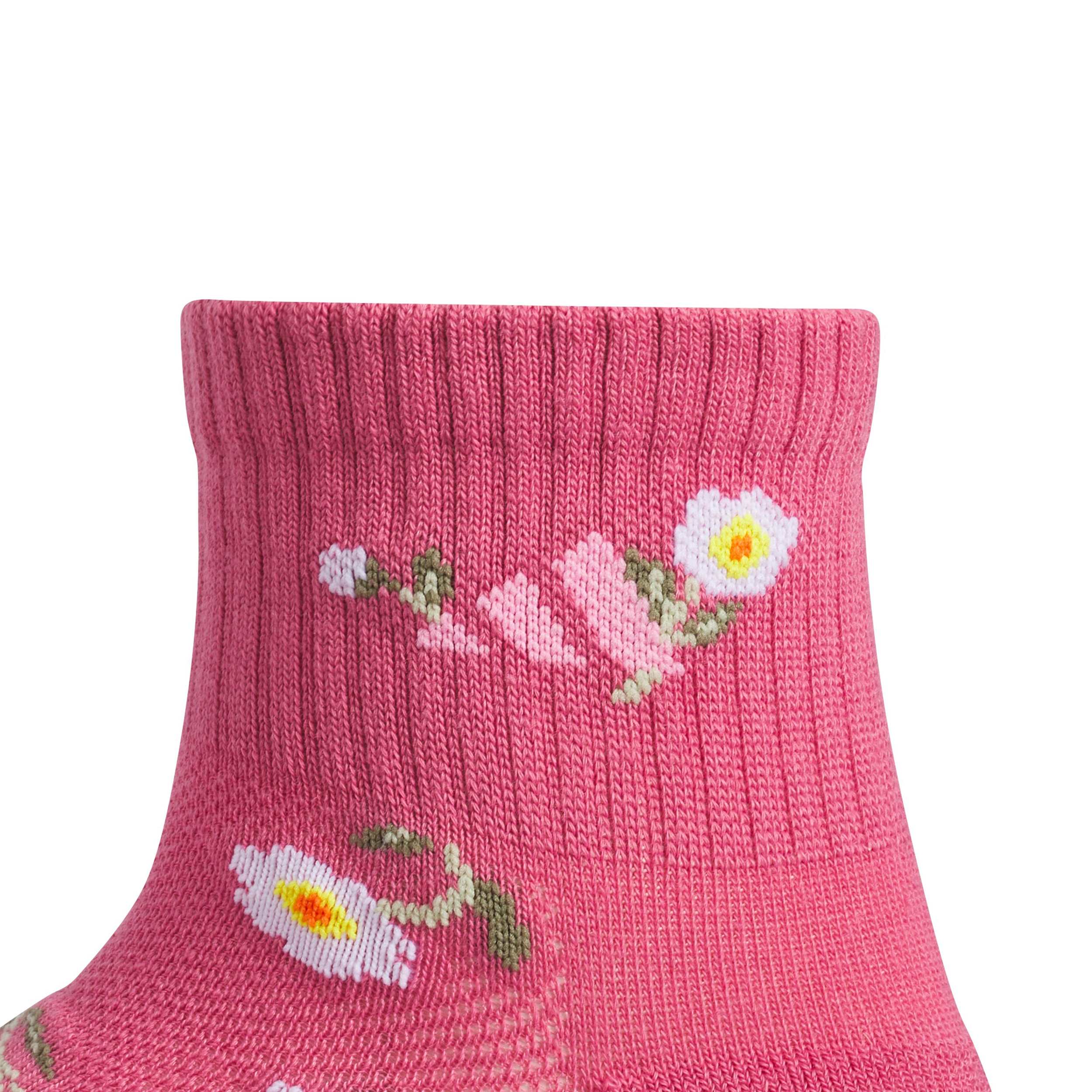 ADIDAS-GIRLS MEDIUM GRAPHIC QUARTER SOCKS 6 PAIRS-ASSORTED & 