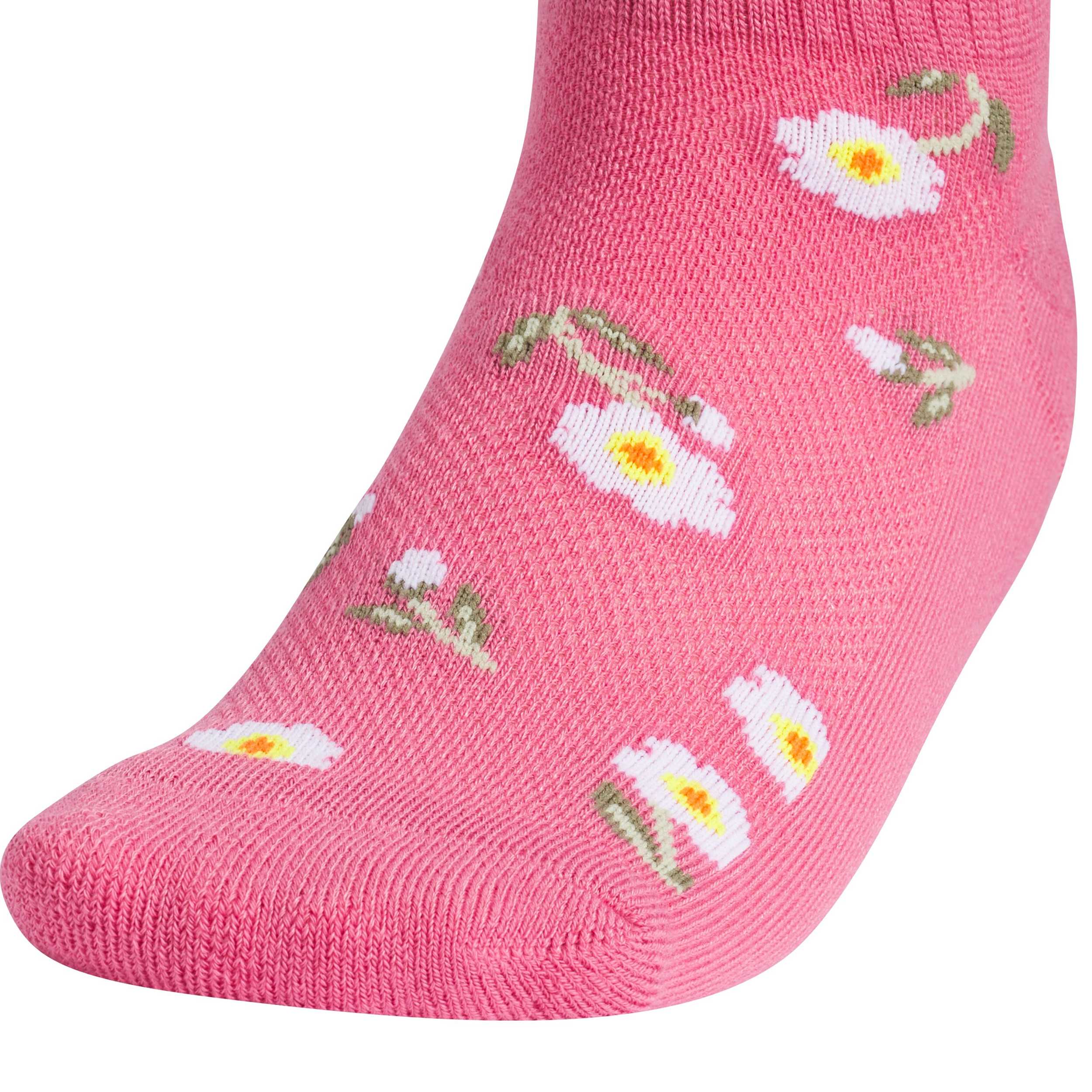 ADIDAS-GIRLS MEDIUM GRAPHIC QUARTER SOCKS 6 PAIRS-ASSORTED & 