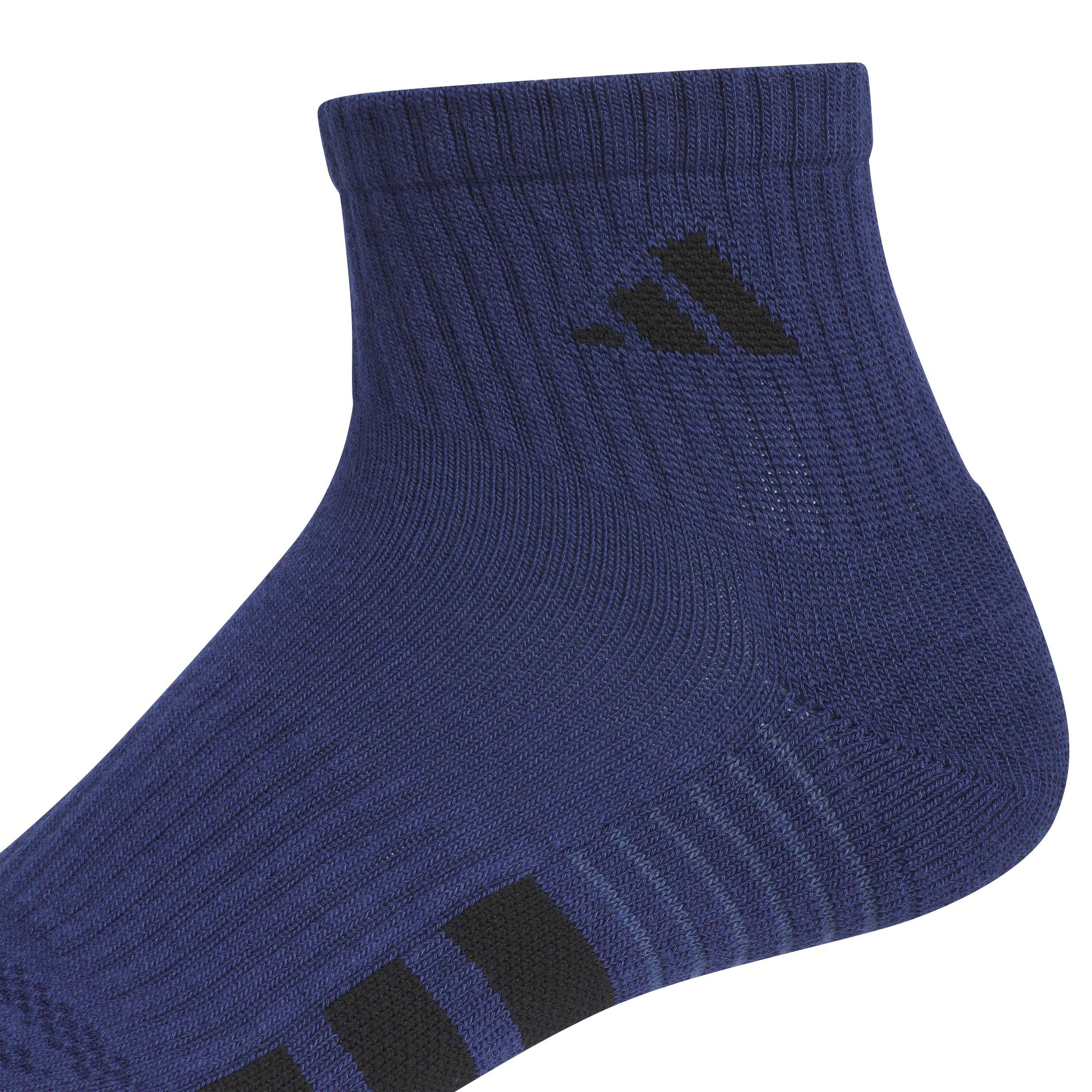 ADIDAS-MENS LARGE CUSHIONED QUARTER SOCKS 3 PAIRS-ASSORTED & 