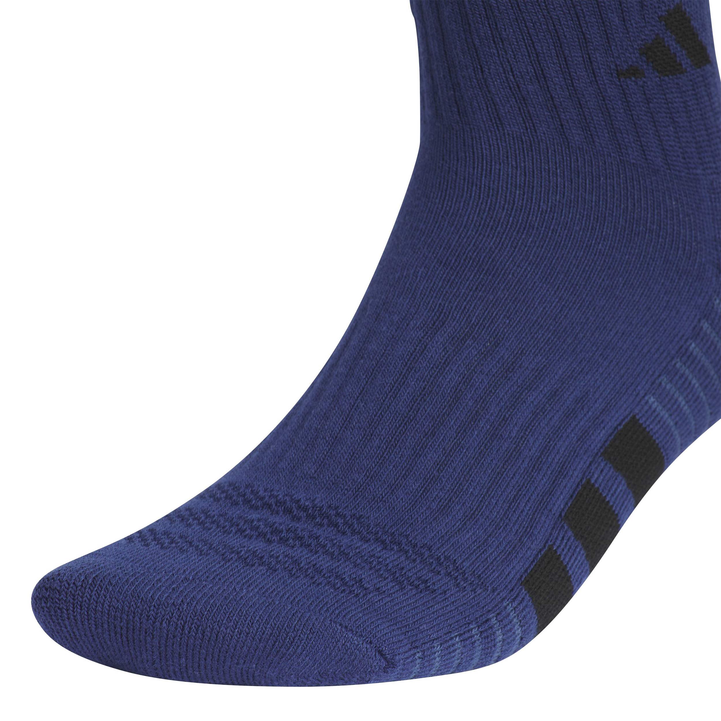 ADIDAS-MENS LARGE CUSHIONED QUARTER SOCKS 3 PAIRS-ASSORTED & 