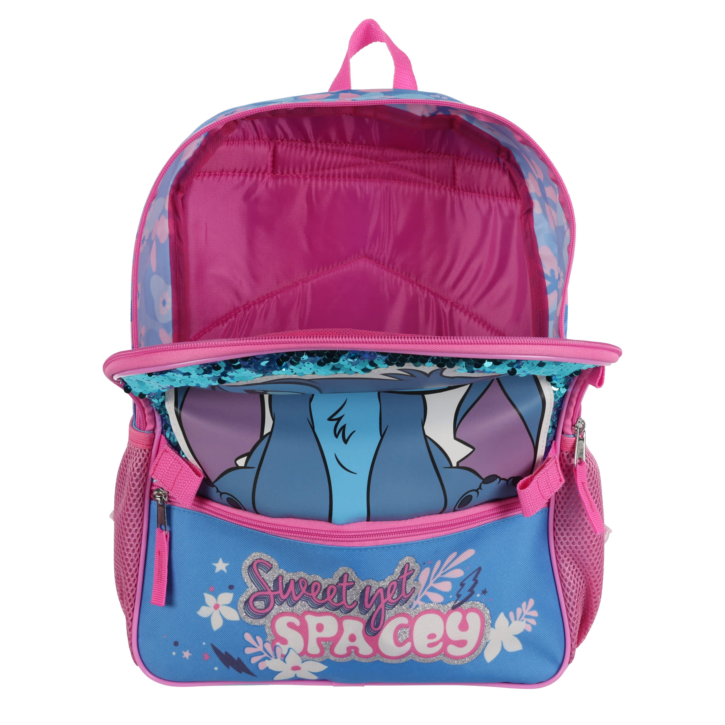 LILO & STITCH-GIRLS 5 PIECE STITCH BACKPACK SET-BLUE & PINK