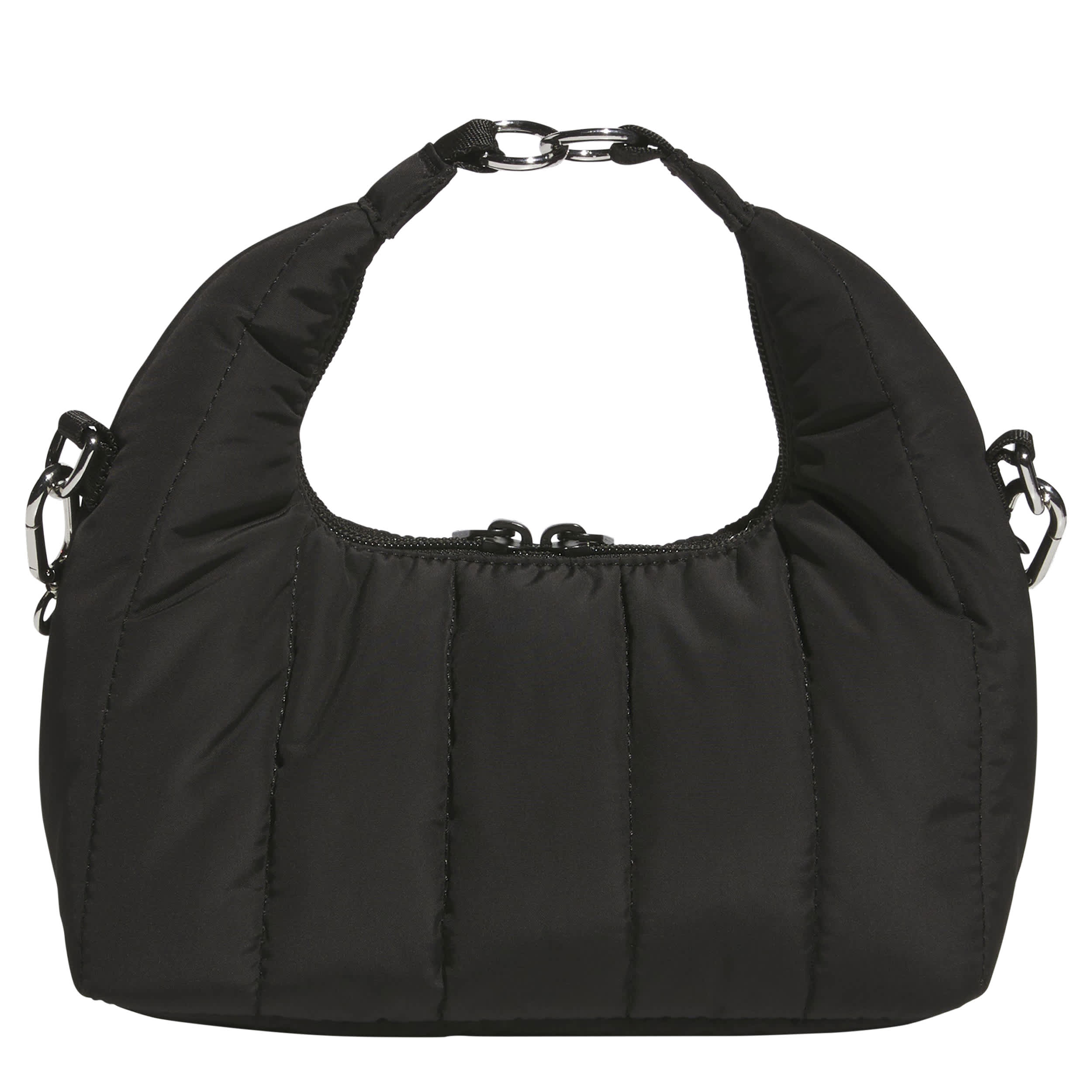 ADIDAS-WOMENS QUILTED HANDBAG-BLACK & 