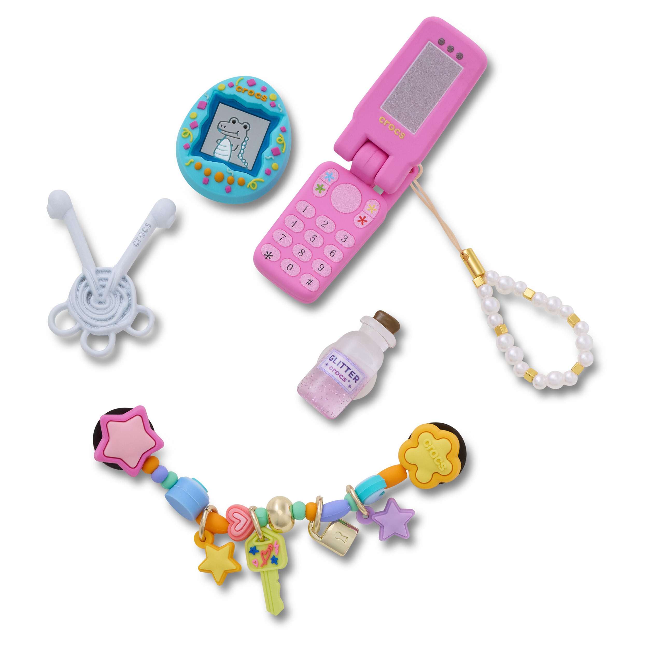 CROCS-UNISEX GIRLY JUNK DRAWER 5 PACK JIBBITZ-ASSORTED & 