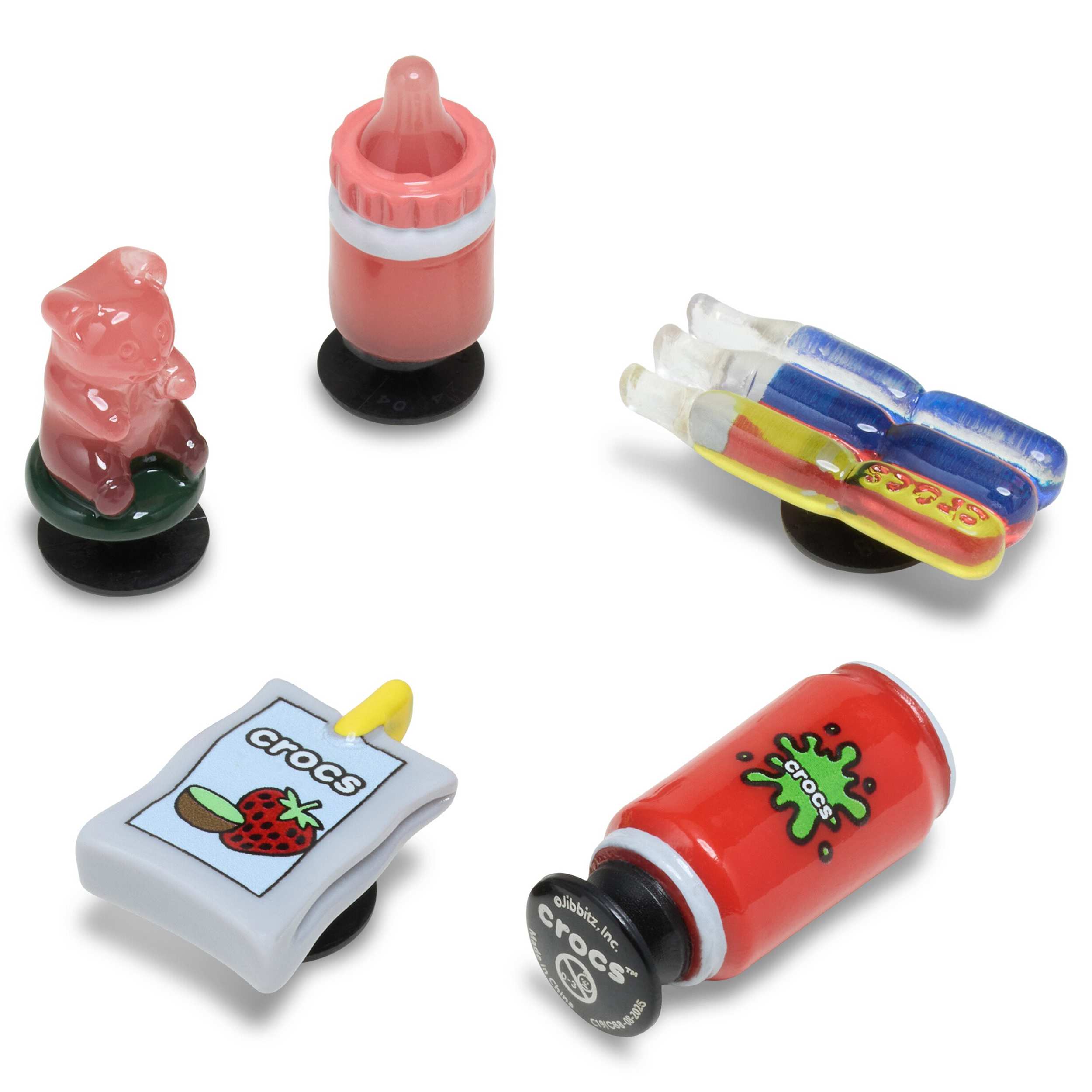 CROCS-UNISEX JUNK SNACKS 5 PACK JIBBITZ-ASSORTED & 