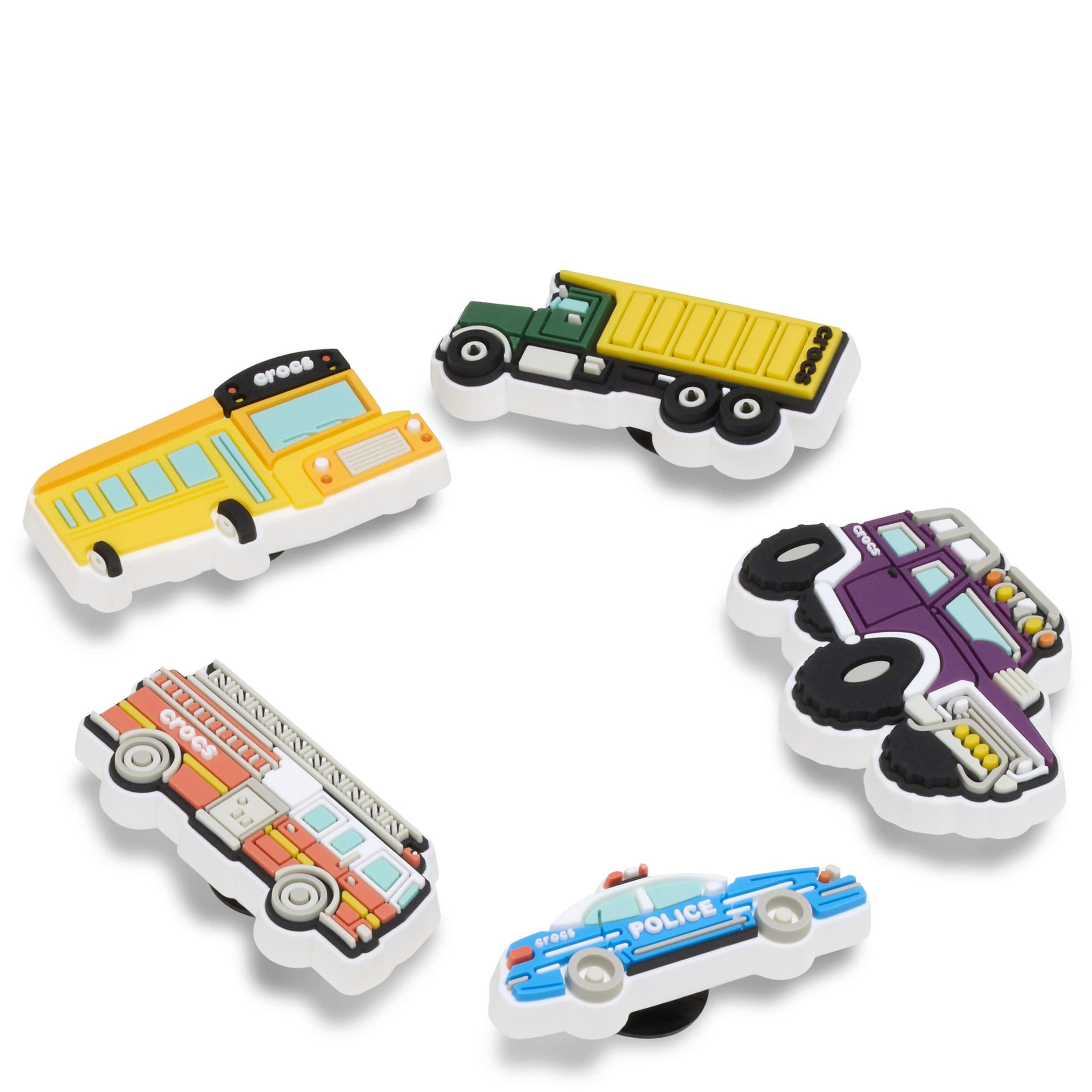 CROCS-UNISEX EVERYDAY VEHICLES 5 PACK JIBBITZ-ASSORTED & 