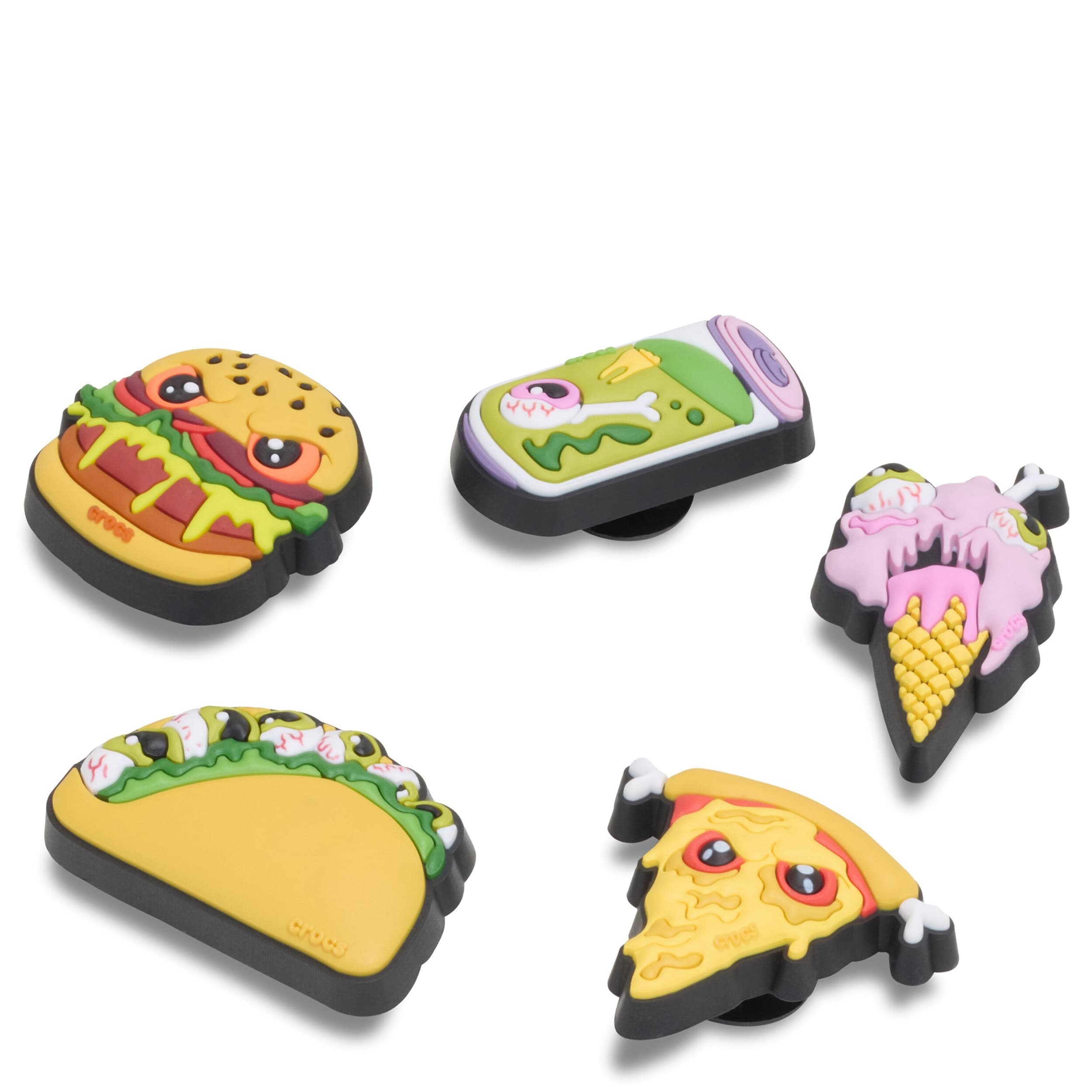 CROCS-UNISEX SPOOKY SNACKS 5 PACK JIBBITZ-ASSORTED & 