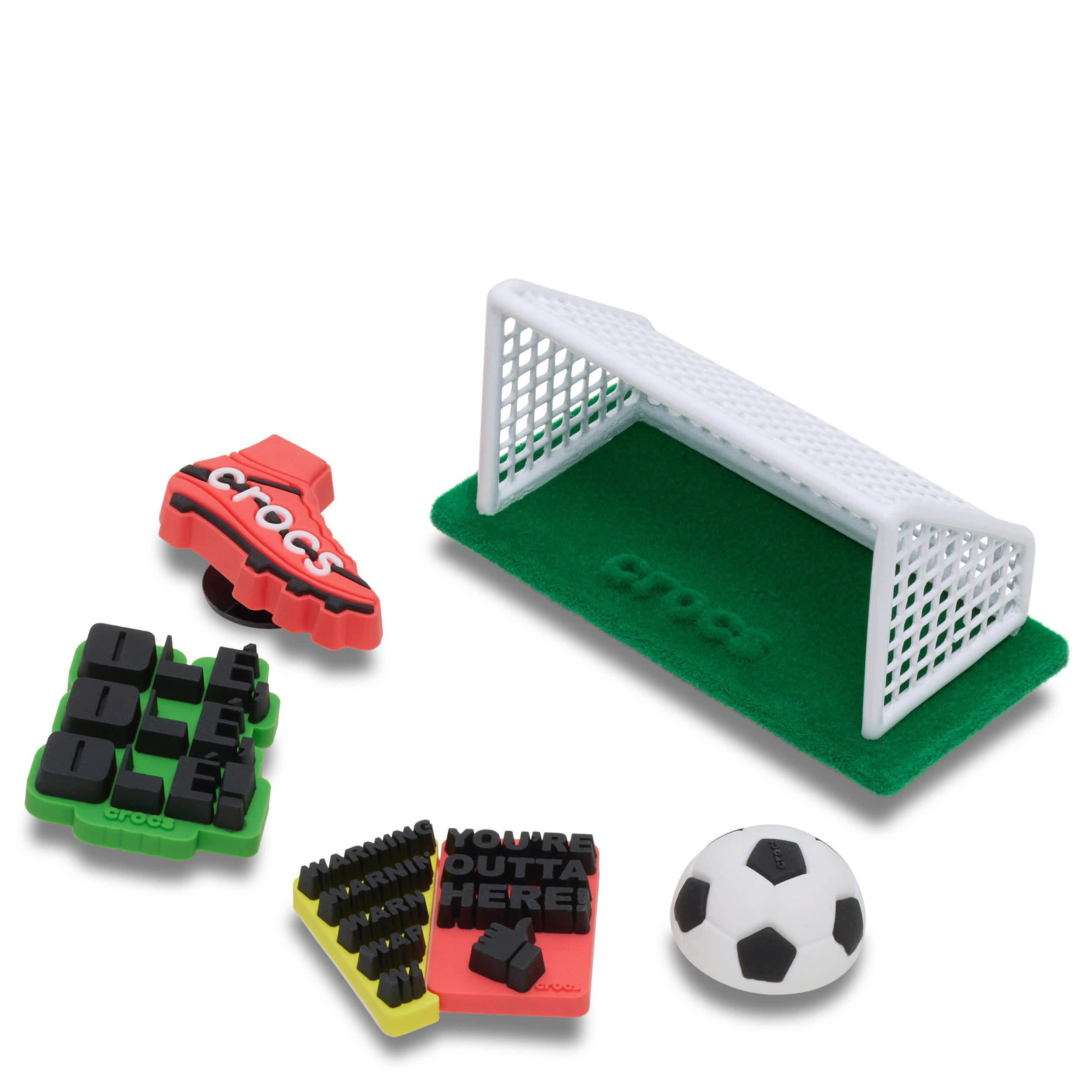 CROCS-UNISEX SOCCER GAME 5 PACK JIBBITZ-ASSORTED & 