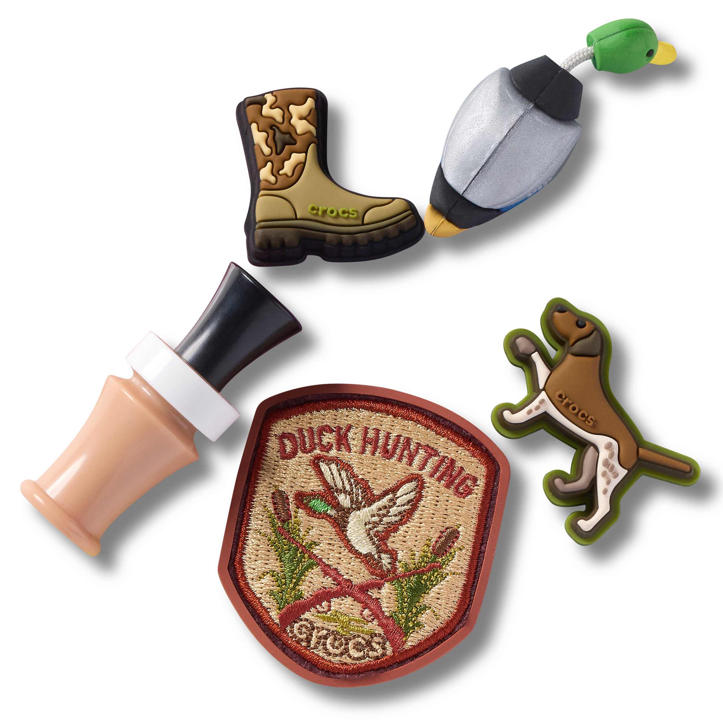 CROCS-UNISEX DUCK HUNTING 5 PACK JIBBITZ-ASSORTED & 
